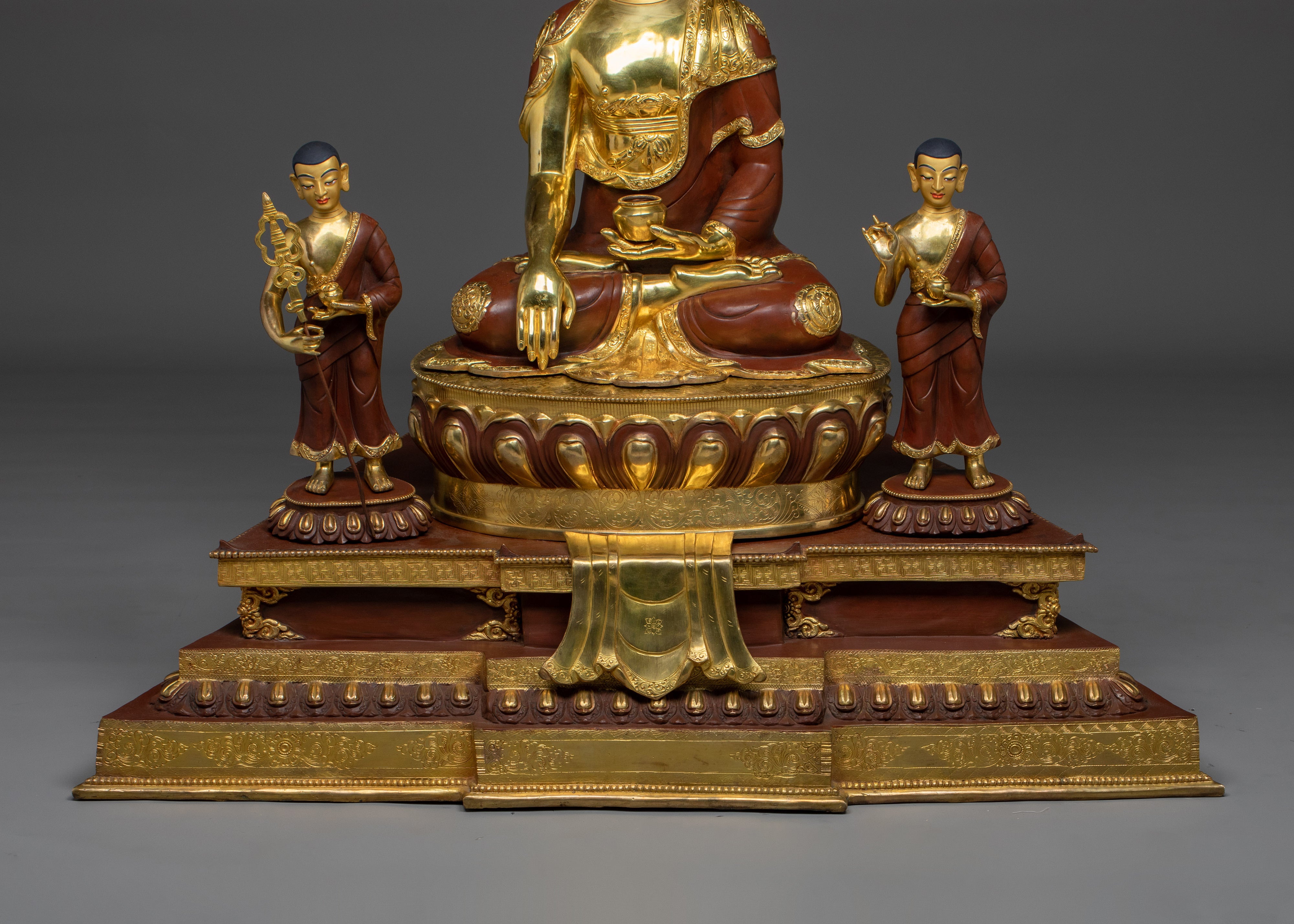 Authentic Tibetan Shakyamuni Buddha Statue | 24K Gold Plated Buddhist Sculpture