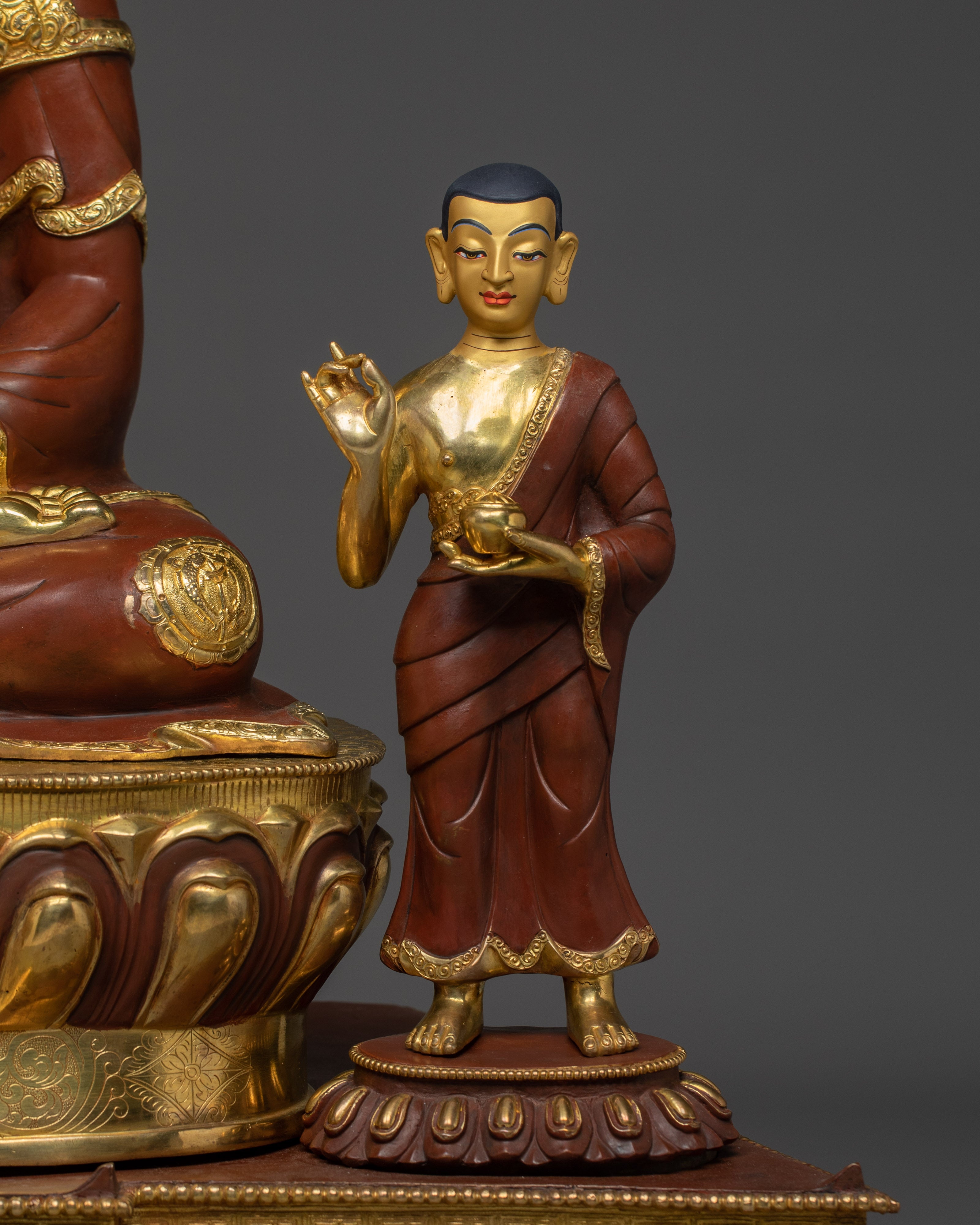 Authentic Tibetan Shakyamuni Buddha Statue | 24K Gold Plated Buddhist Sculpture