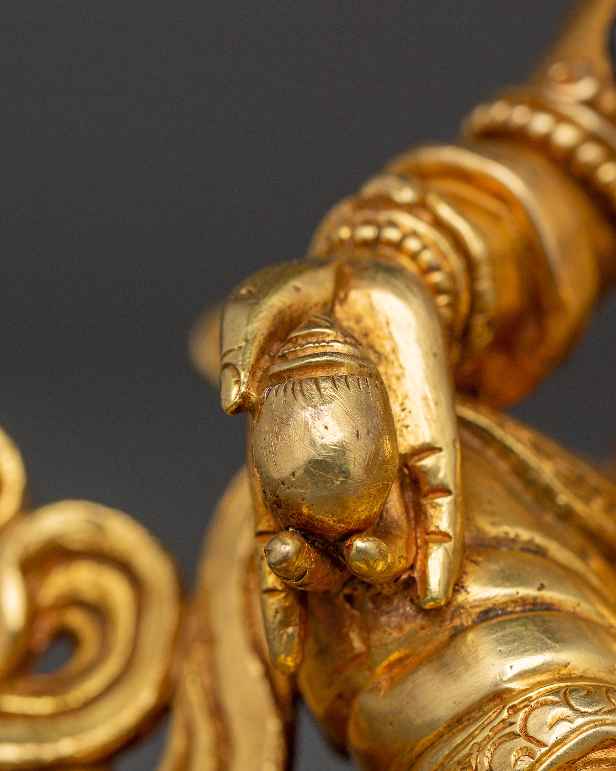 Gold Plated Dzambhala Idol | Copper Body with Gold Plating