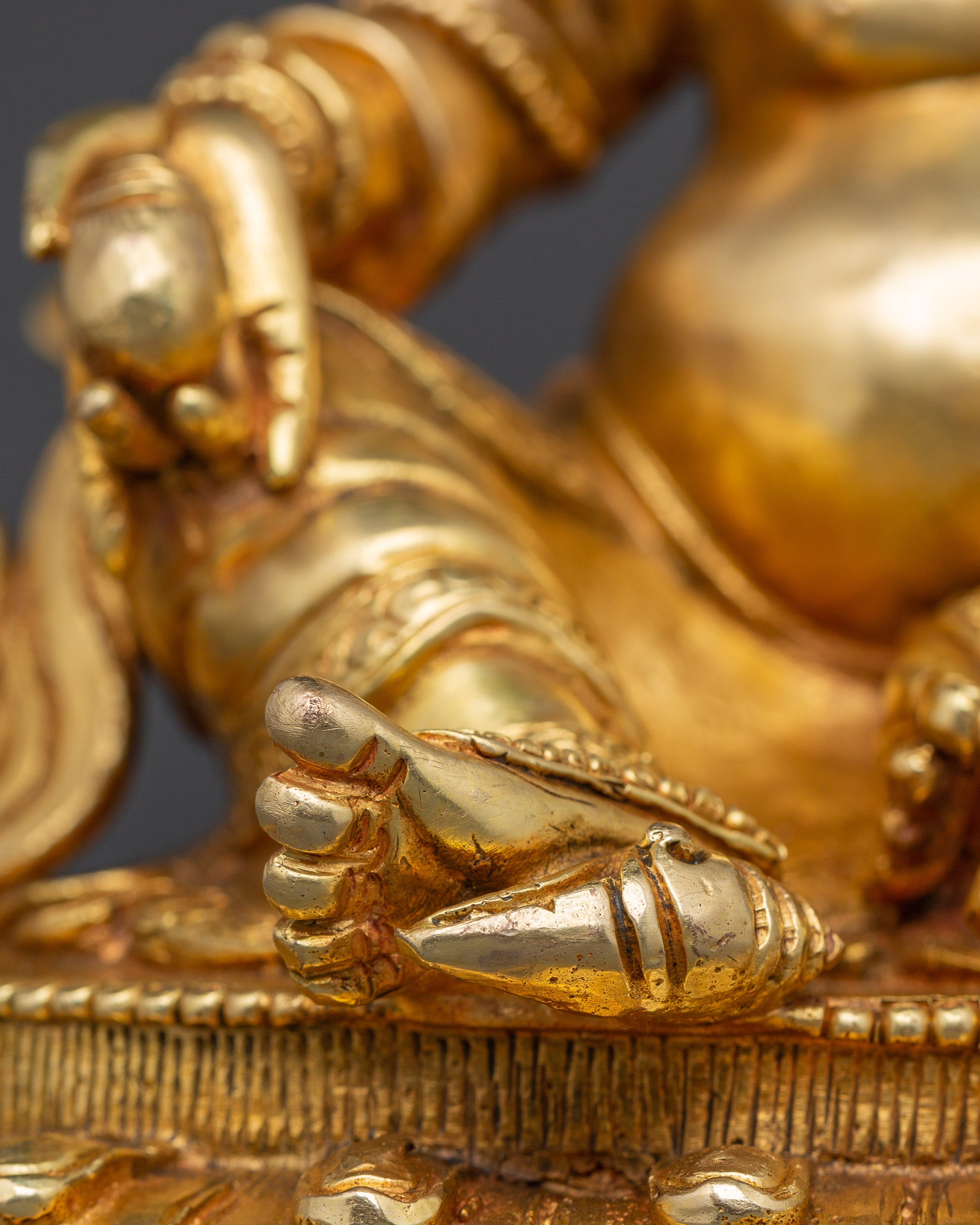 Gold Plated Dzambhala Idol | Copper Body with Gold Plating