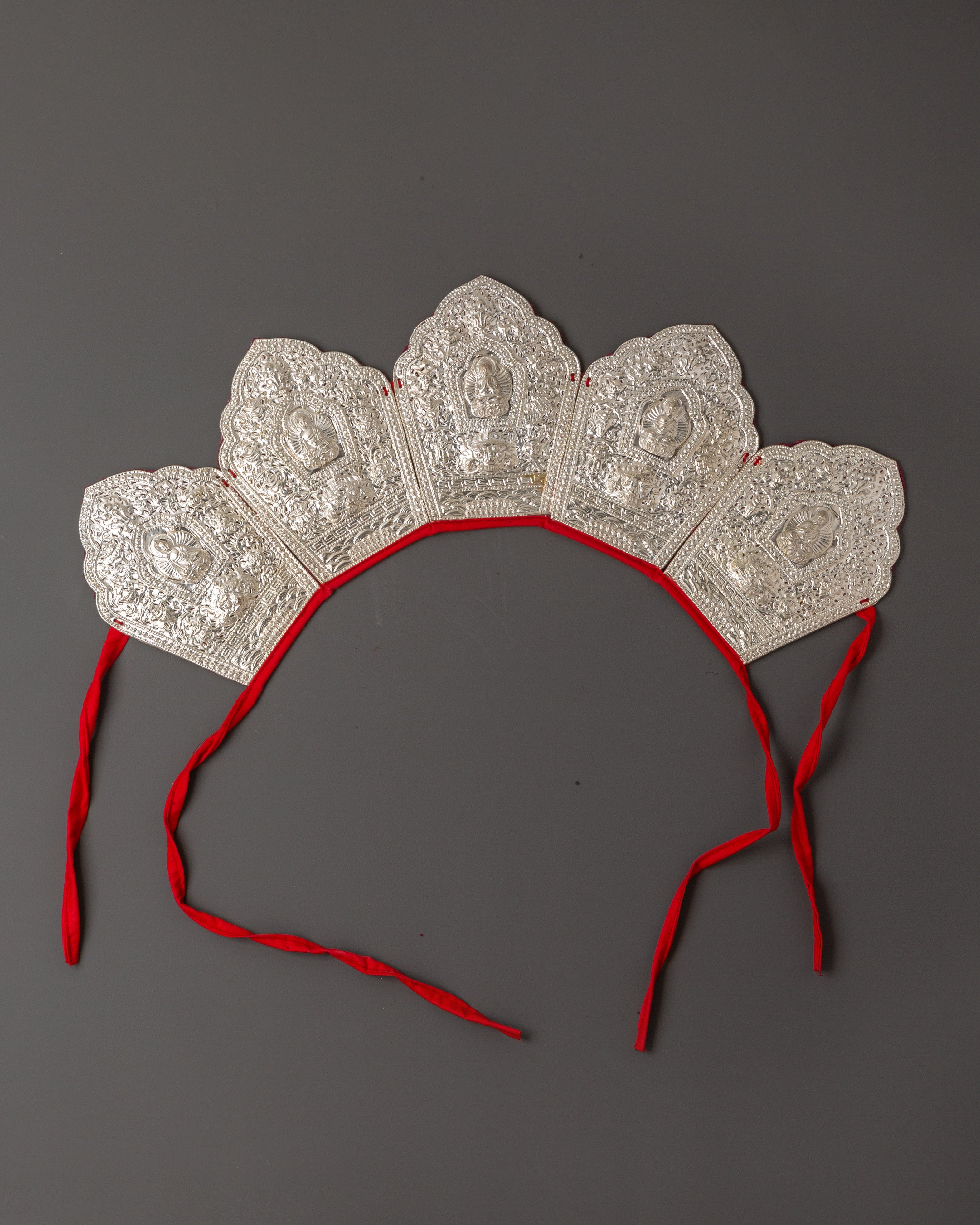 The Five Dhyani Buddha Crown | Ceremonial Crown For Great Tibetan Master