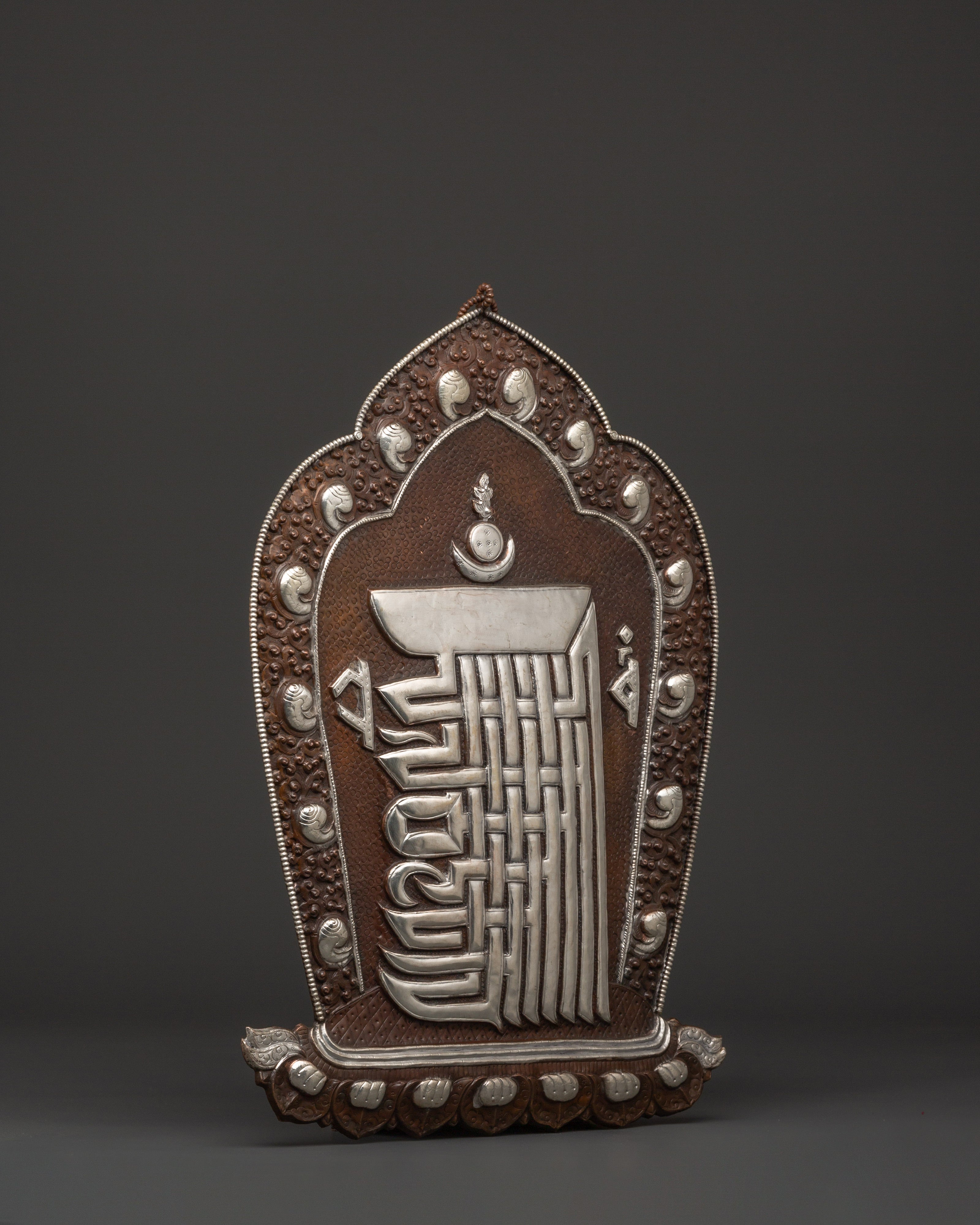 Handcrafted Buddhist Wall Plaque | Sacred Symbol Art