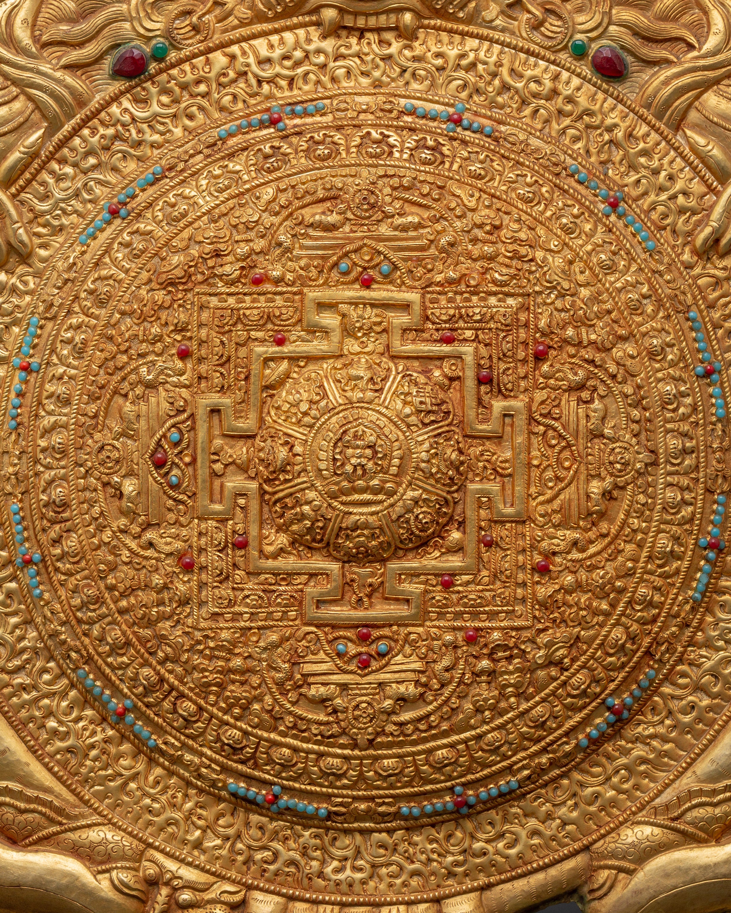 Wheel of Life Metal Thangka | Sacred Symbol Decor