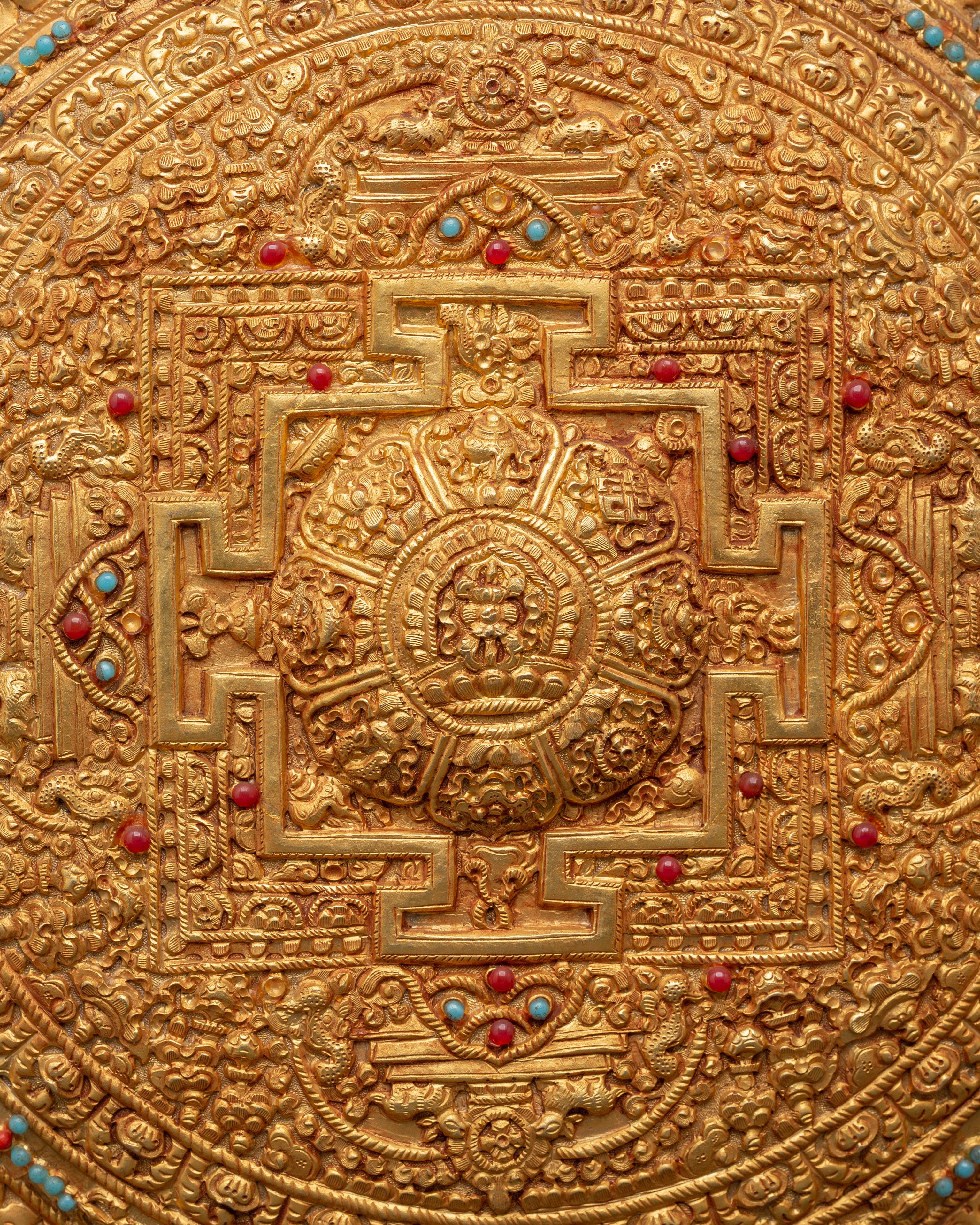 Wheel of Life Metal Thangka | Sacred Symbol Decor