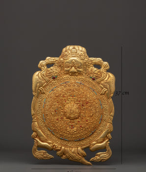 Wheel of Life Metal Thangka | Sacred Symbol Decor