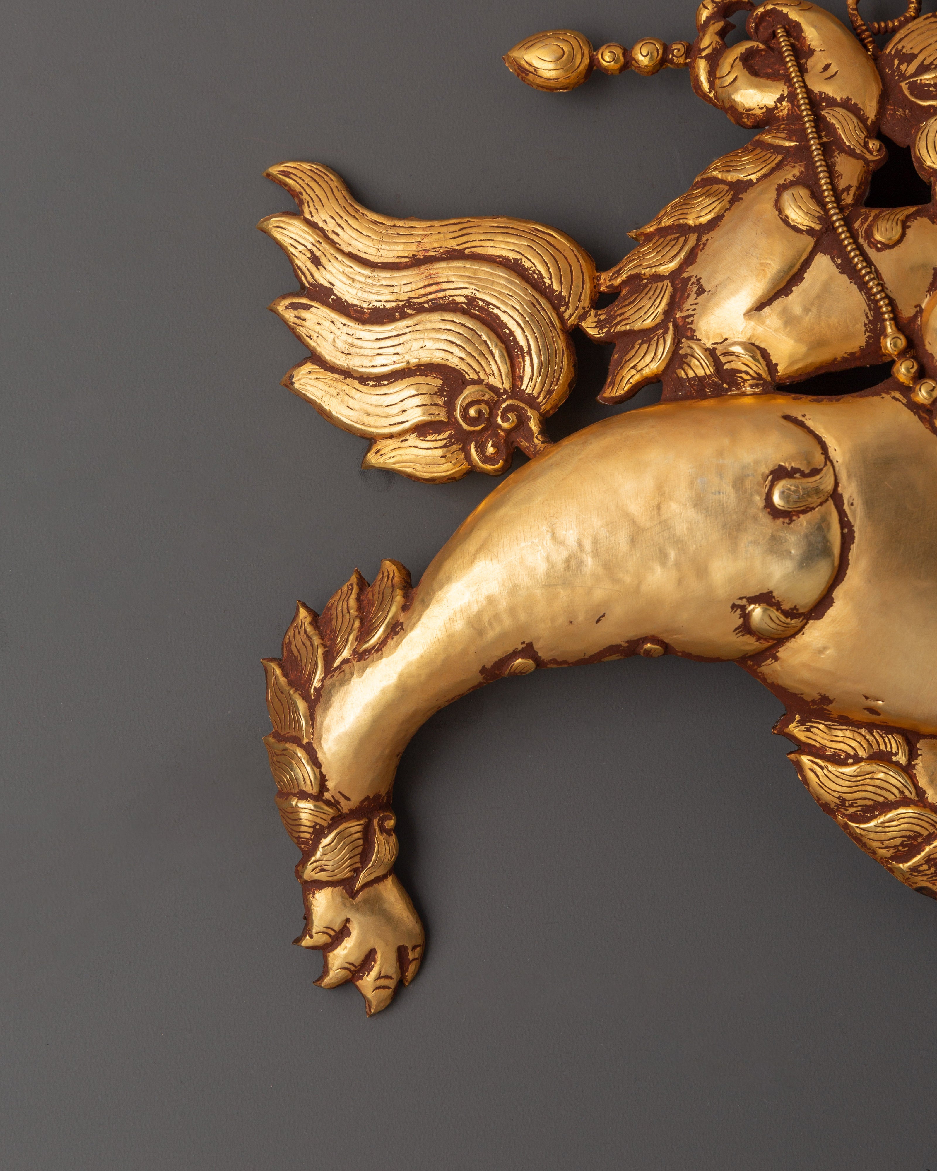 Lion Protector Wall Hanging | Handcrafted Tibetan Guardian Decor