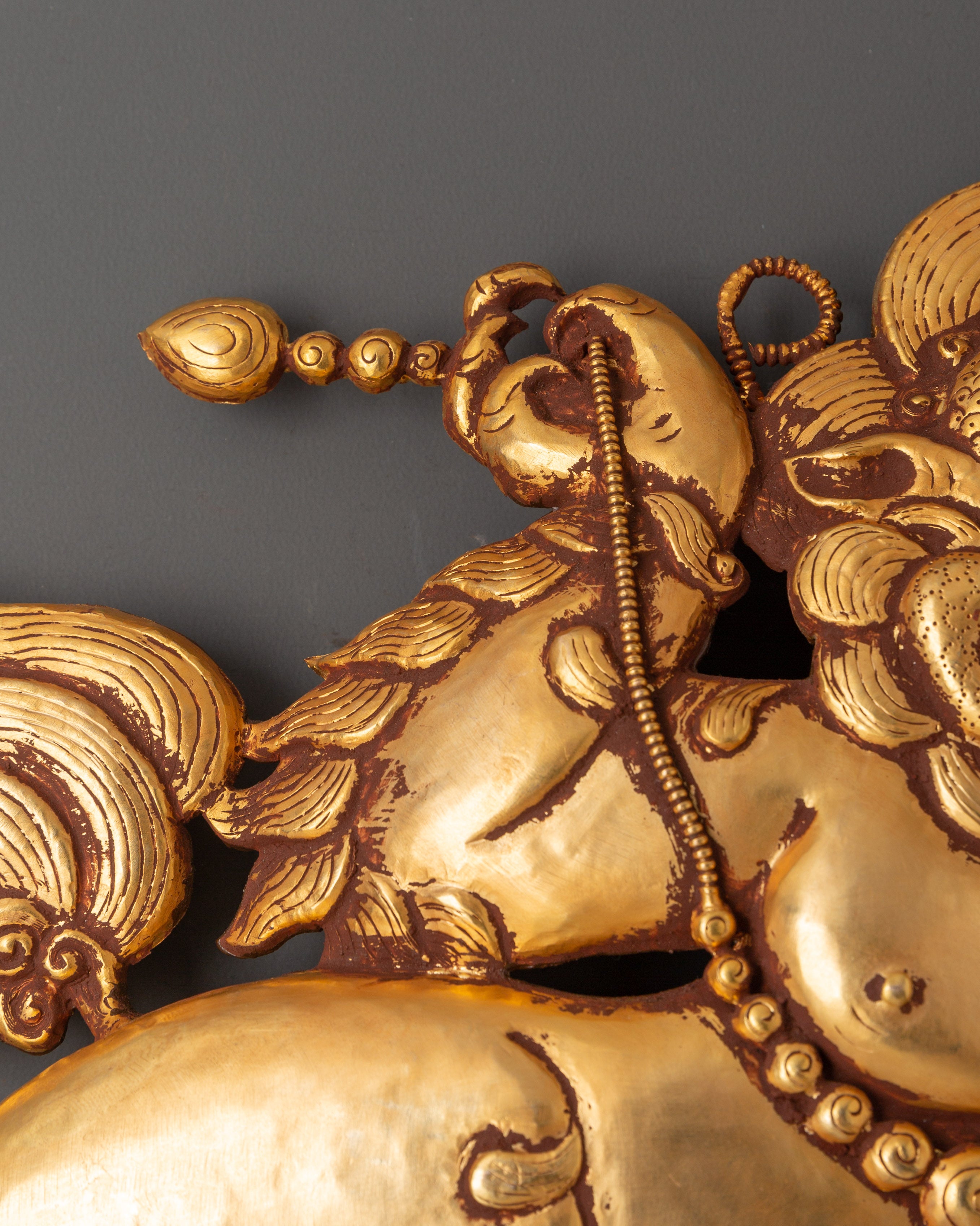 Lion Protector Wall Hanging | Handcrafted Tibetan Guardian Decor