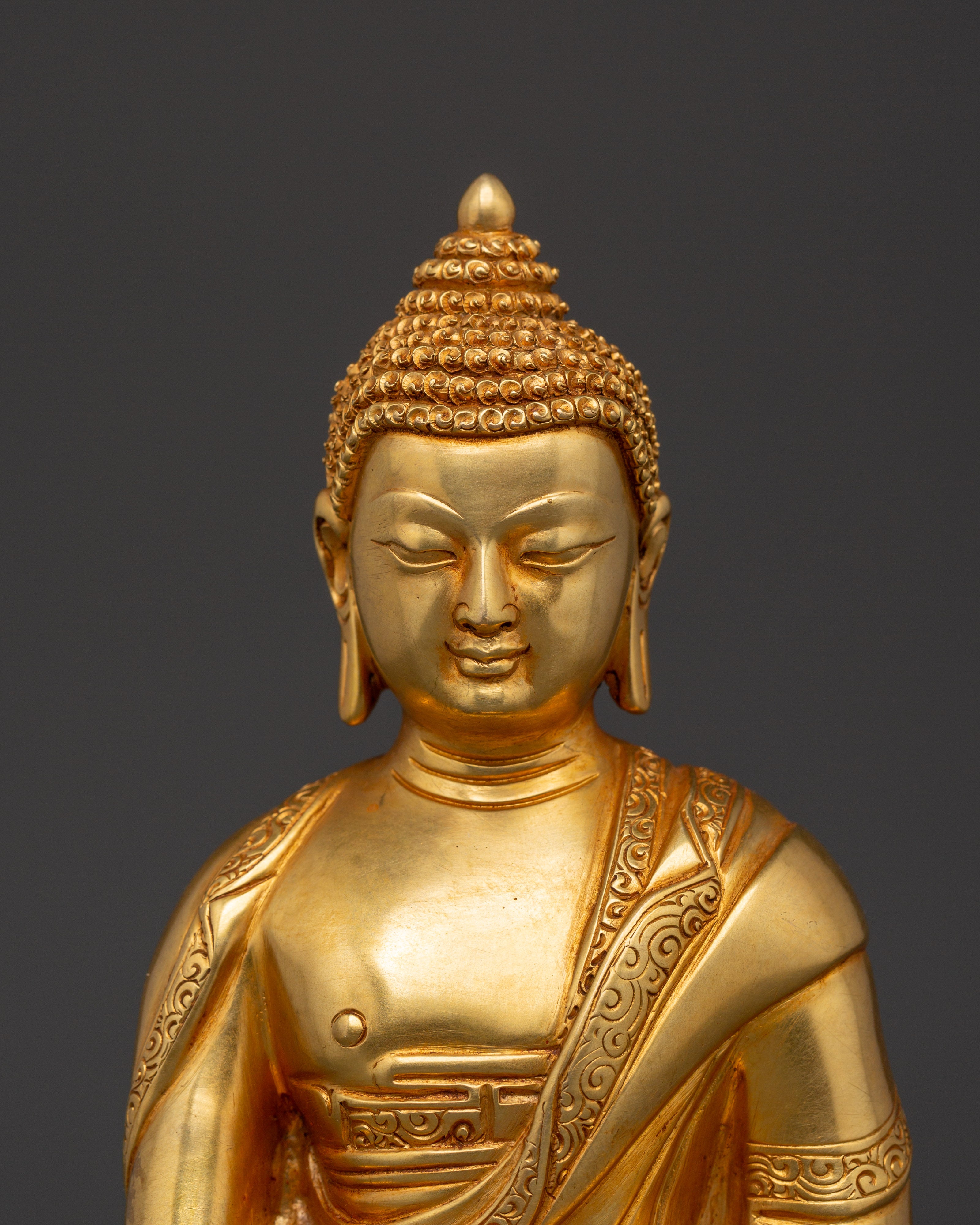 Historical Buddha Shakyamuni Sculpture | Traditional Enlightened Icon