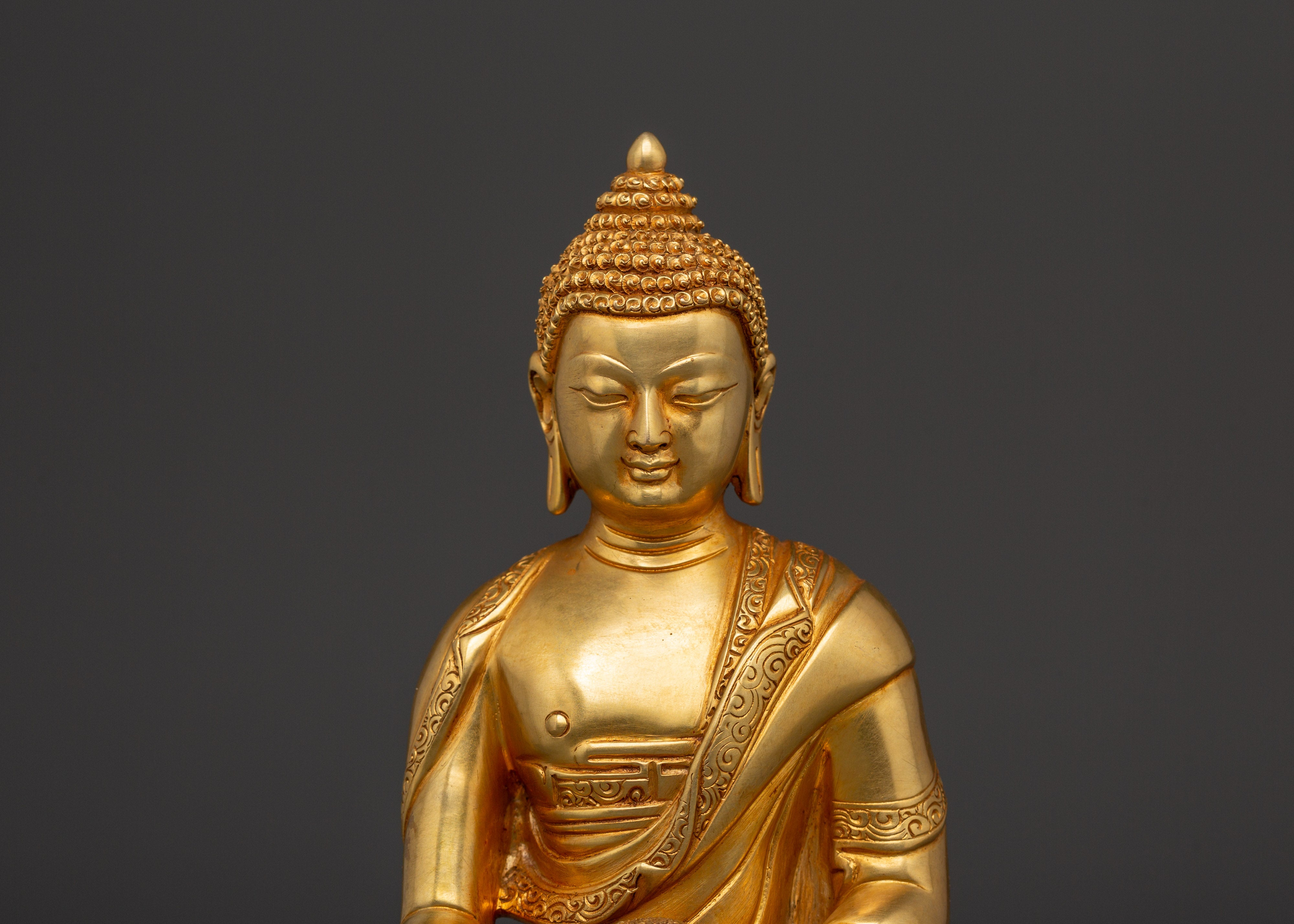 Historical Buddha Shakyamuni Sculpture | Traditional Enlightened Icon