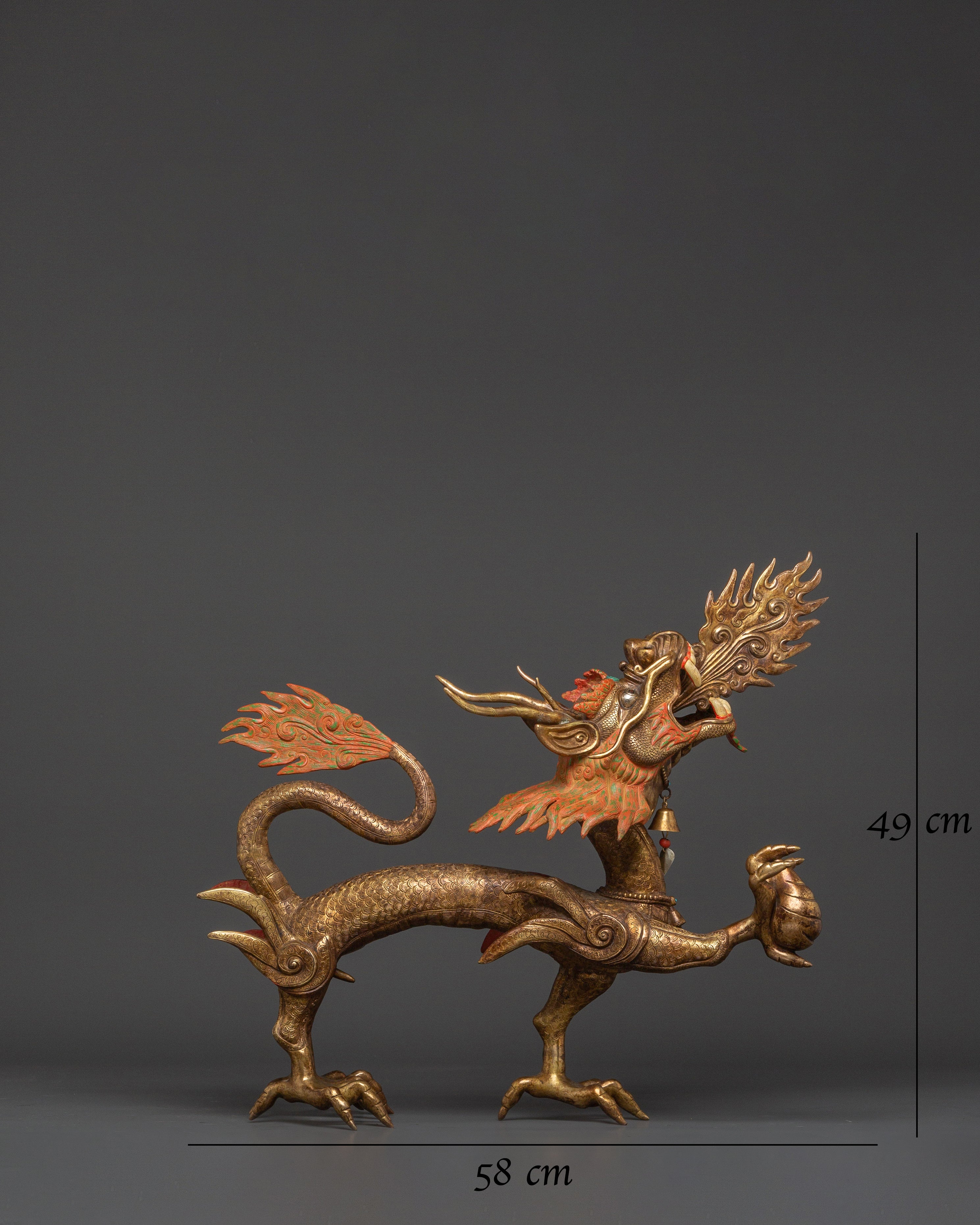 Dual Dragon Guardians Copper Statue Set | Handcrafted Feng Shui Dragon Decor