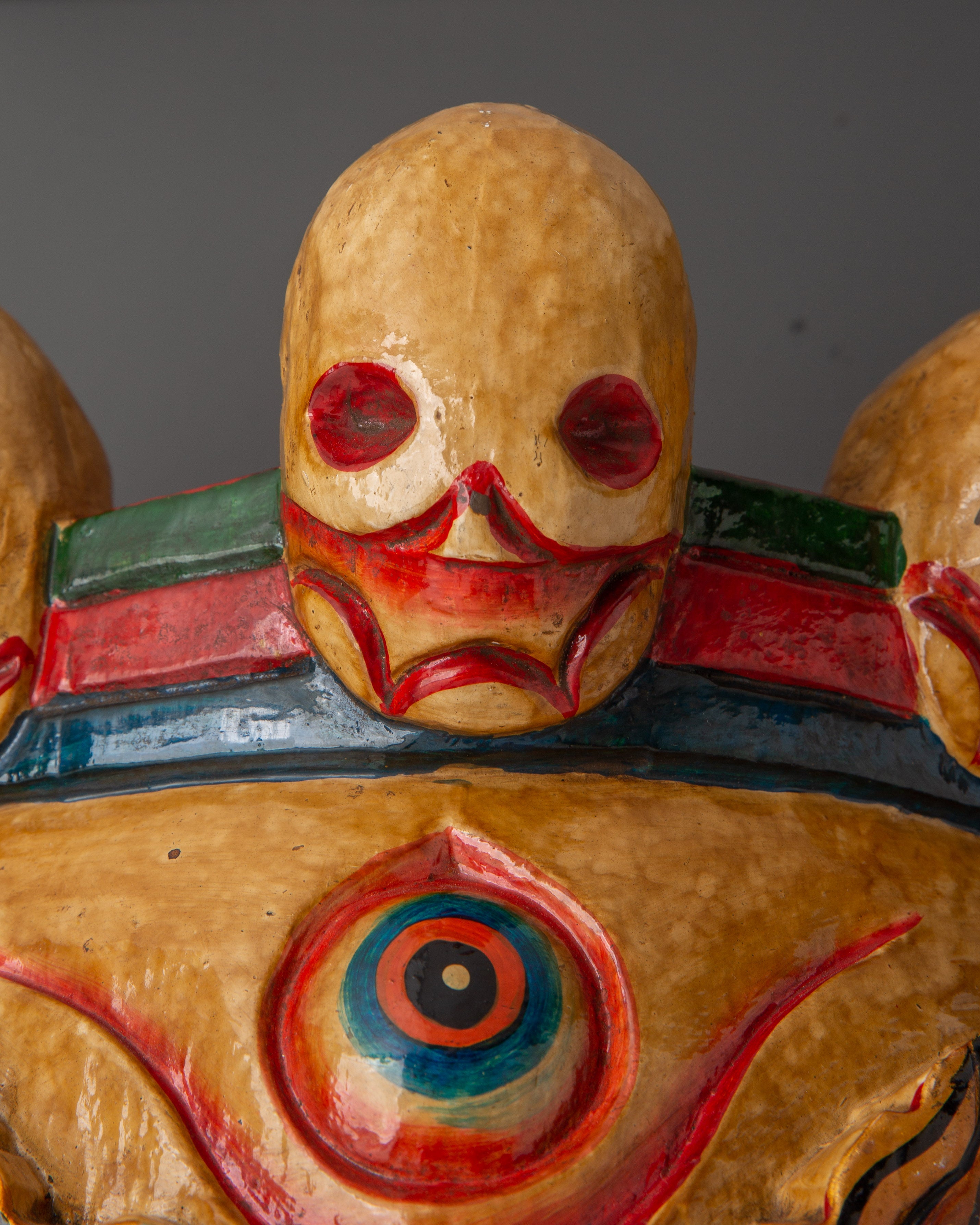 Traditional Tibetan Mask | Handcrafted Wood and Acrylic Painted Ritual Mask