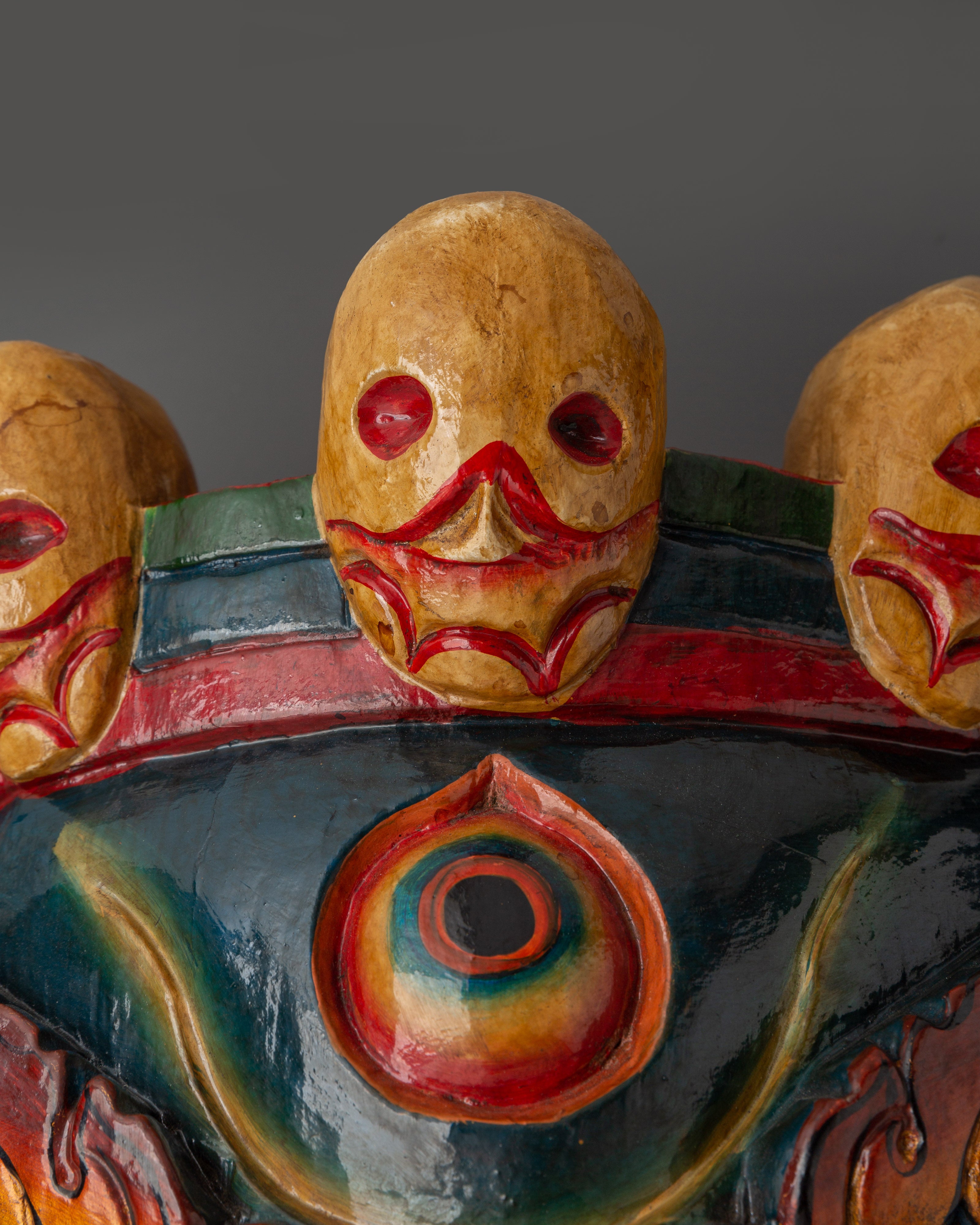 Wooden Mahakala Mask | Tibetan Protector Wall Mask