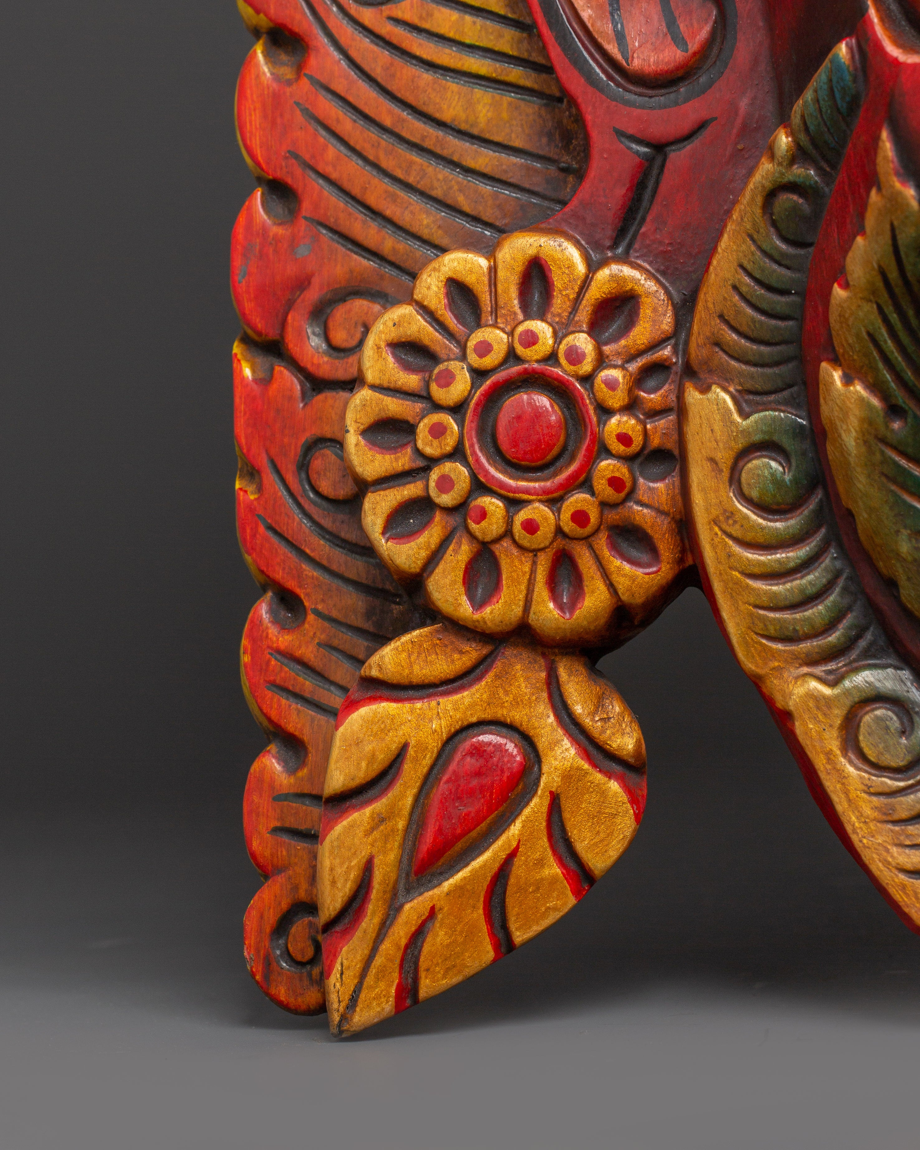 Ritual Fierce Deity Wall Hanging | Handcarved Mahakala Mask