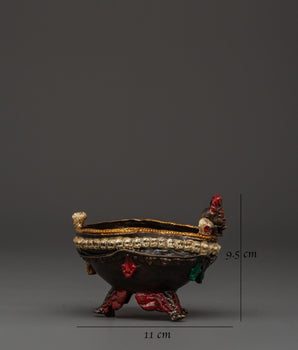 Tantric Kapala Bowl | Copper Ritual Skull Cup