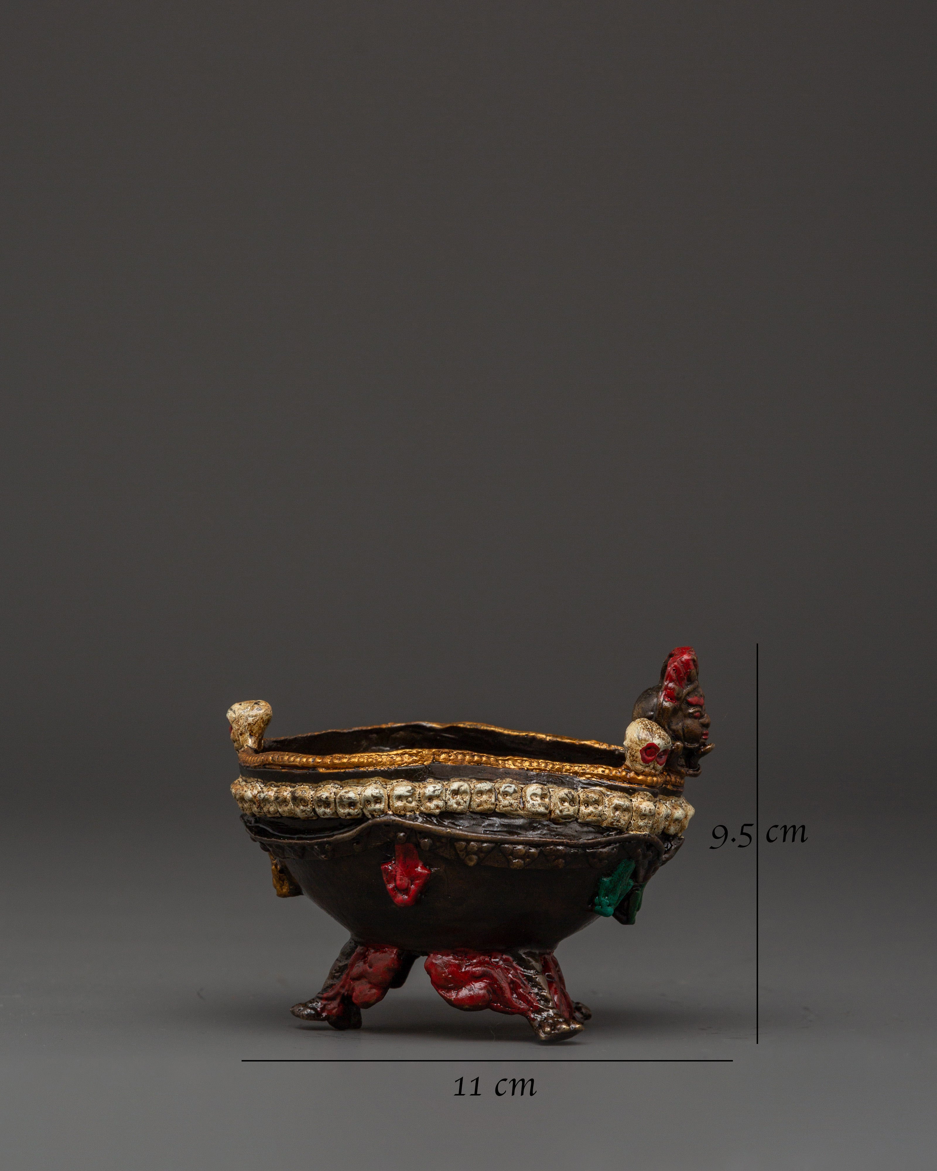 Tantric Kapala Bowl | Copper Ritual Skull Cup