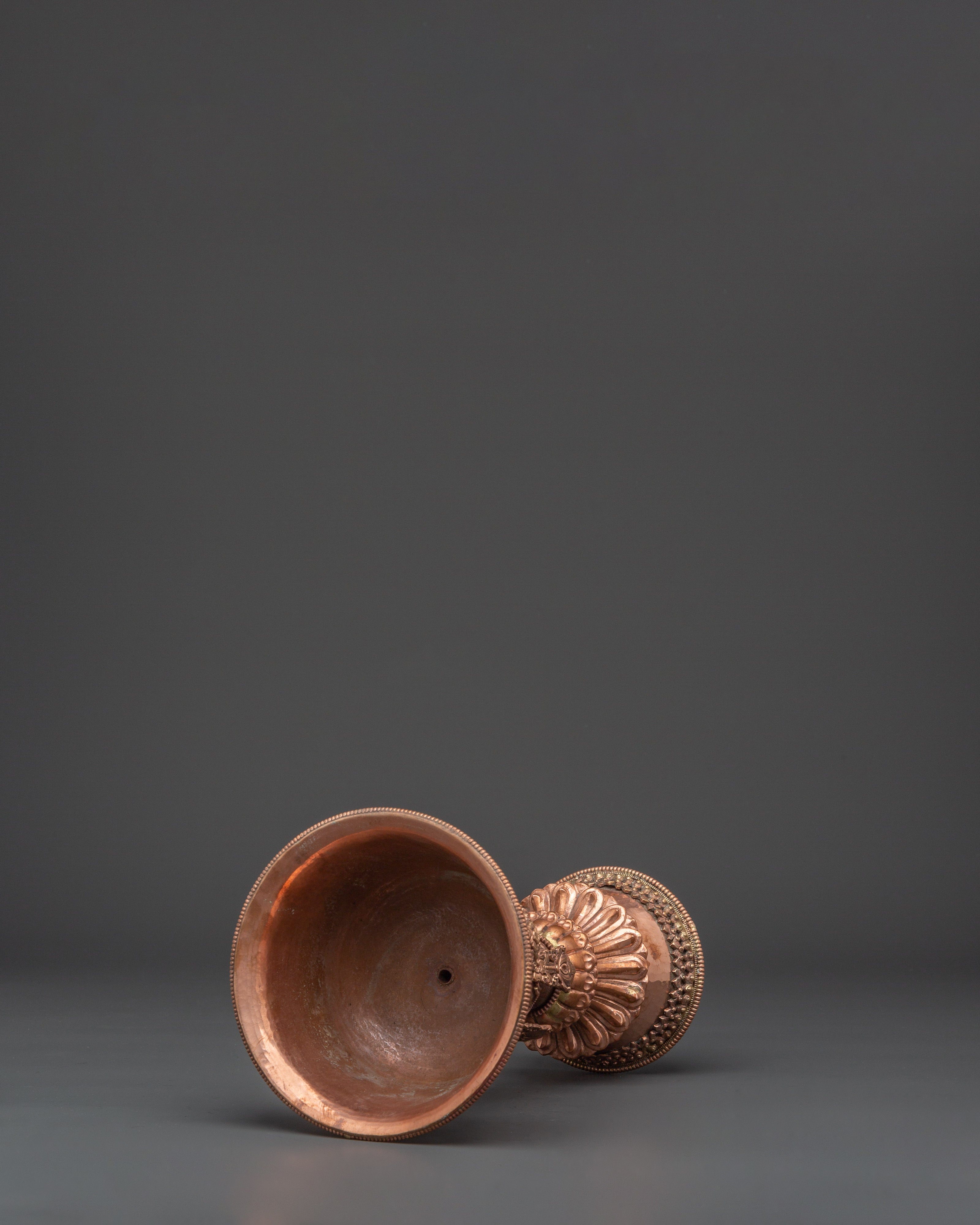Tibetan Buddhist Butter Lamp Set | Handcrafted Copper Offering Lights