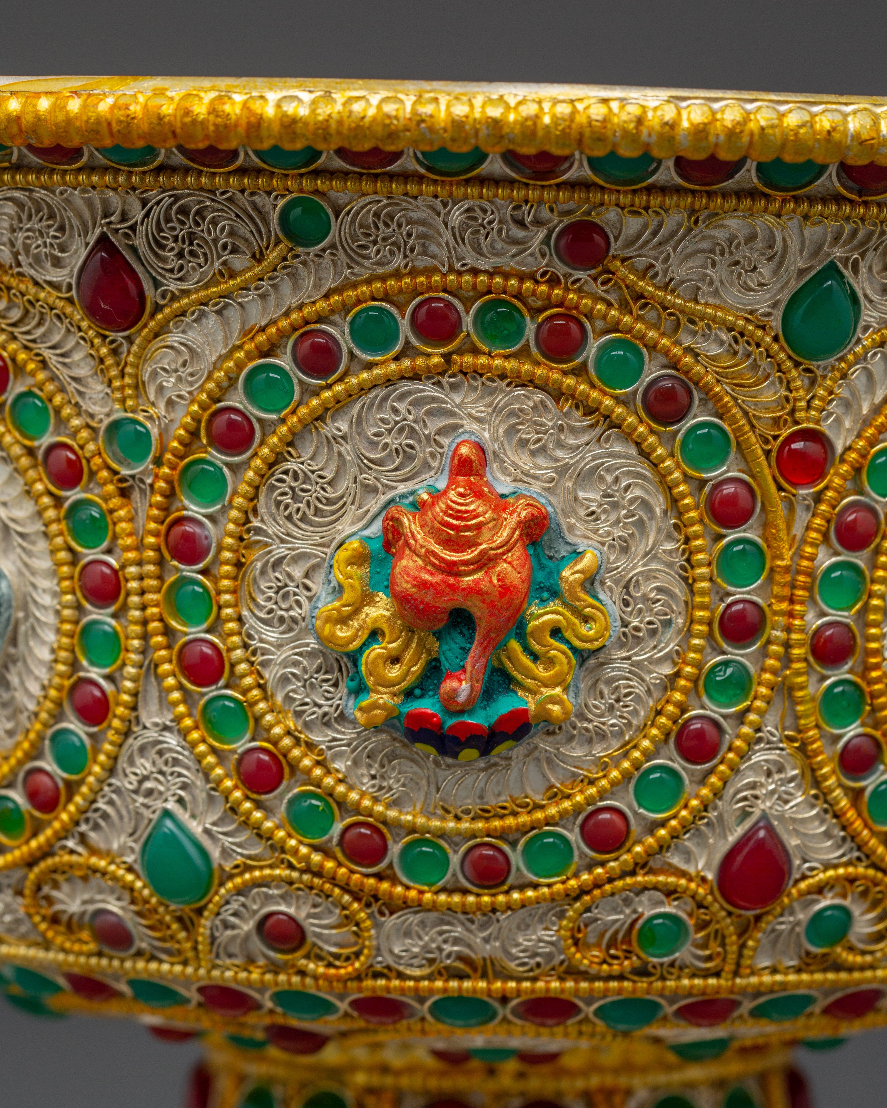 Tibetan Buddhist Water Offering Bowl | Traditional Ceremonial Offering Bowl