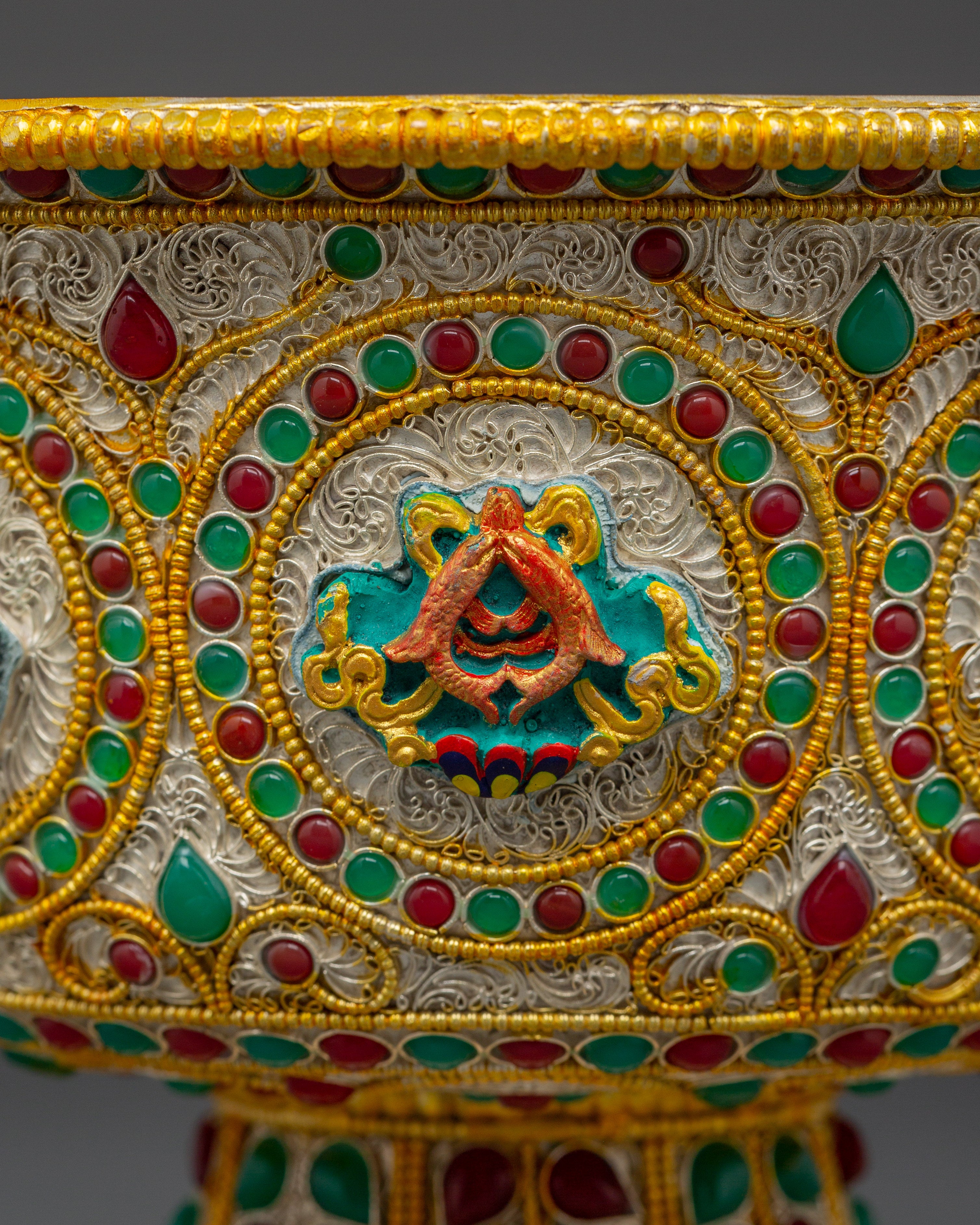 Tibetan Buddhist Water Offering Bowl | Traditional Ceremonial Offering Bowl