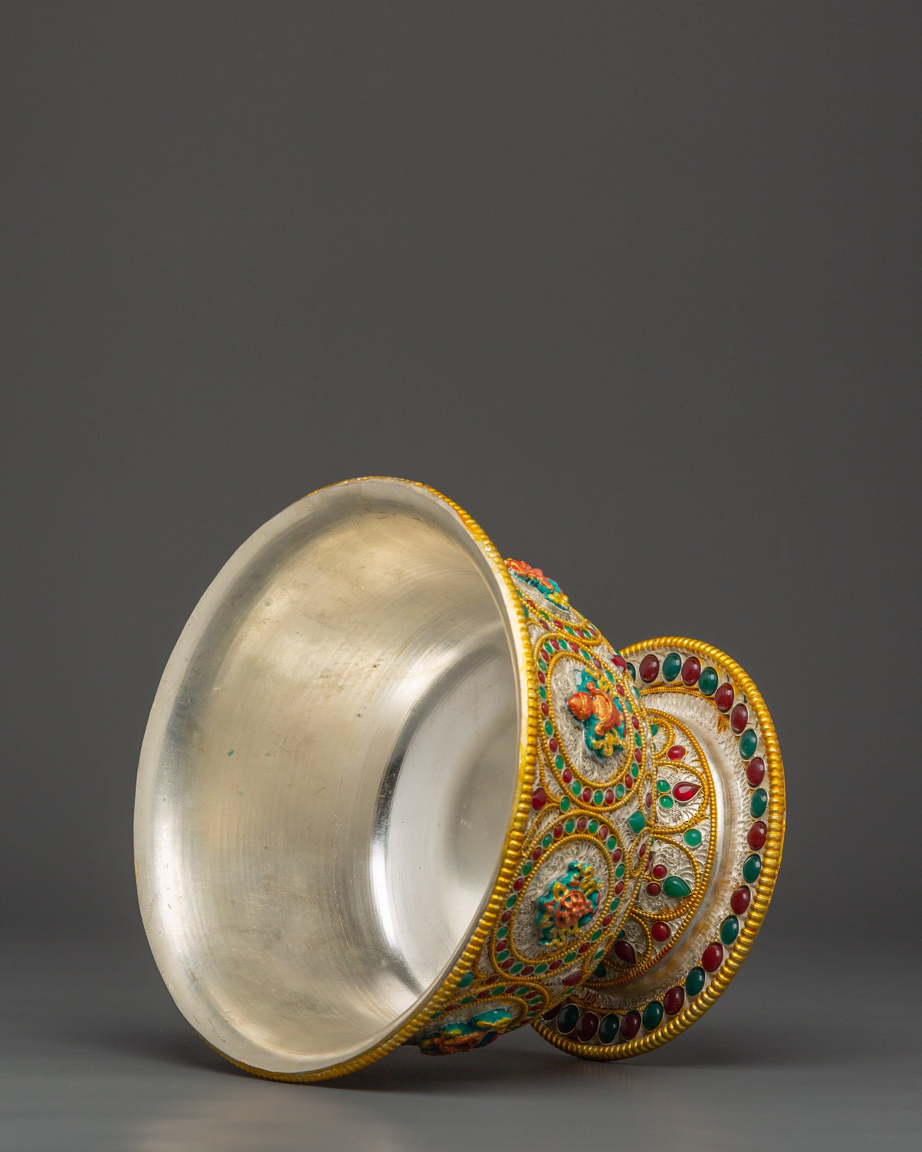 Tibetan Buddhist Water Offering Bowl | Traditional Ceremonial Offering Bowl