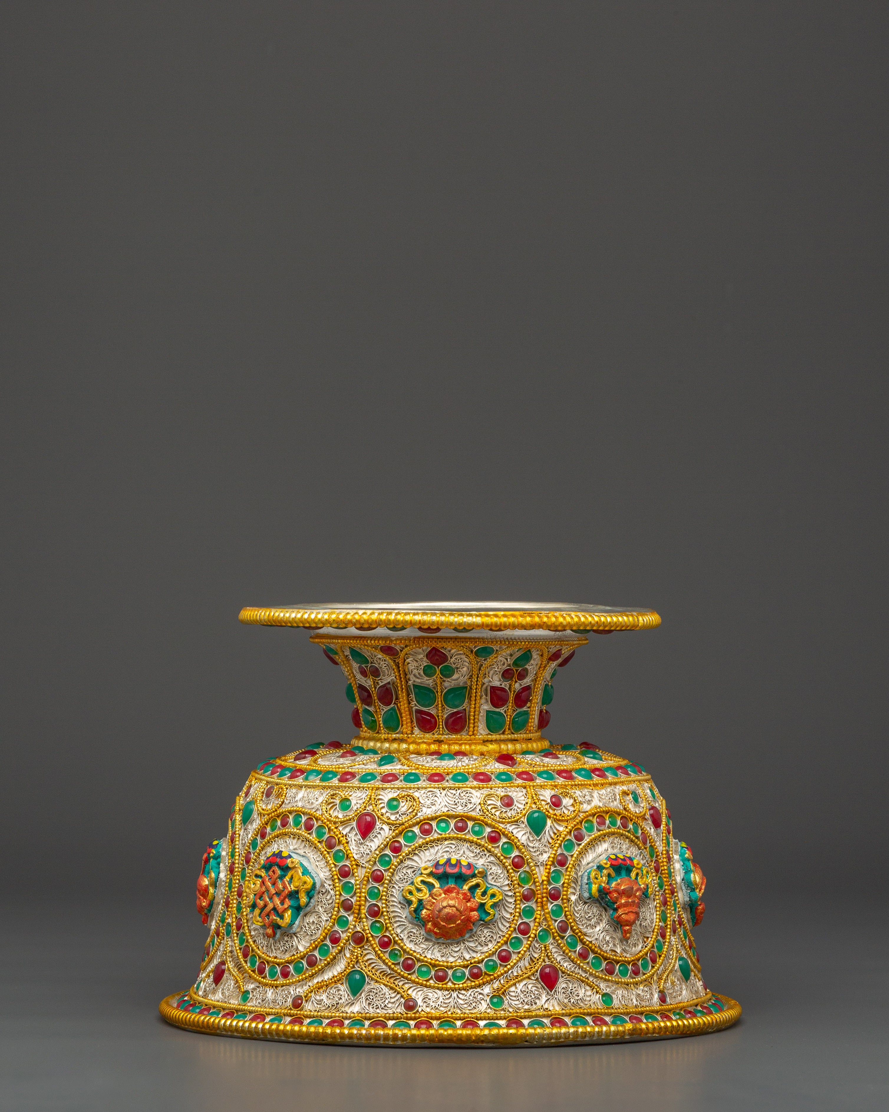 Tibetan Buddhist Water Offering Bowl | Traditional Ceremonial Offering Bowl