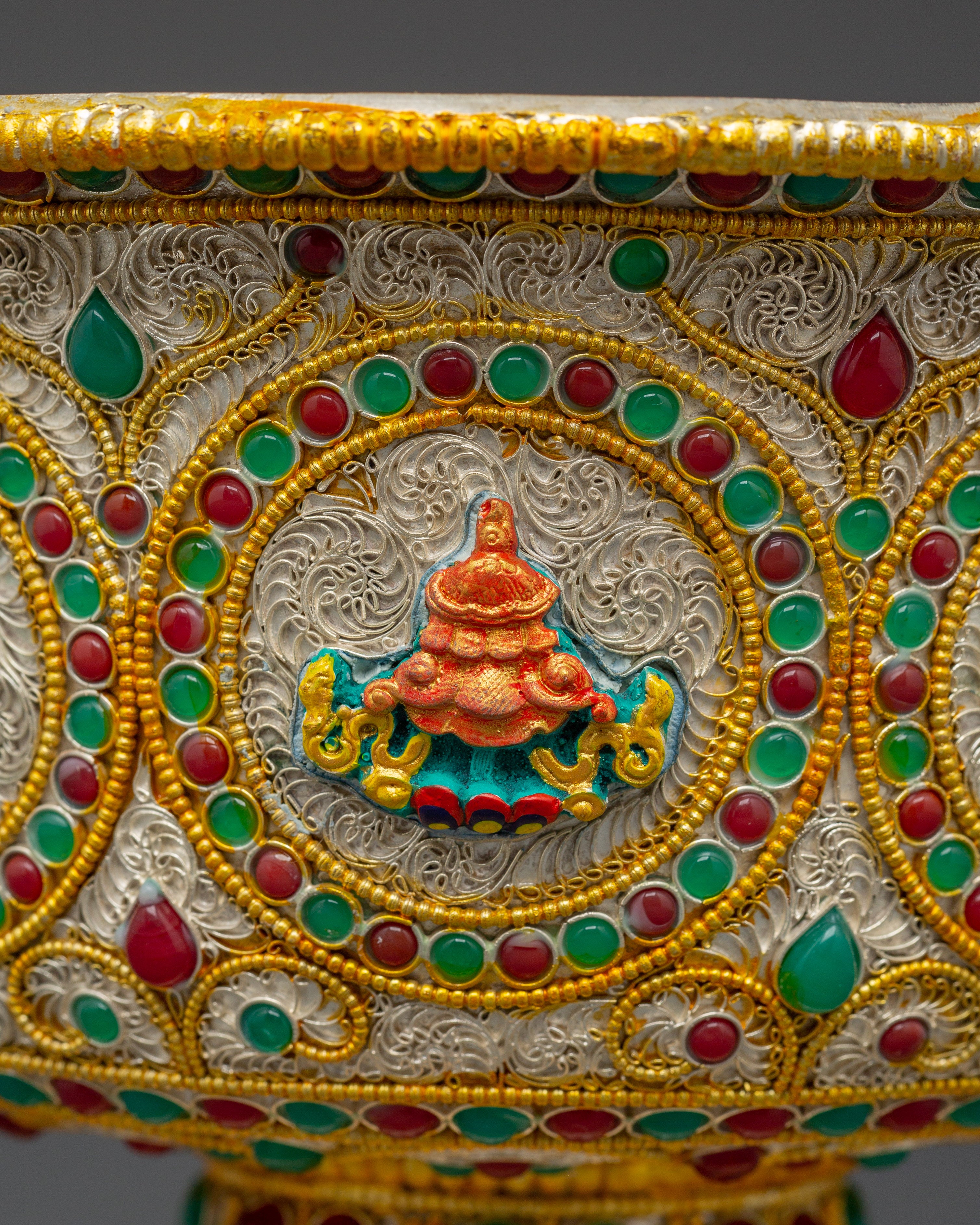 Tibetan Buddhist Water Offering Bowl | Traditional Ceremonial Offering Bowl