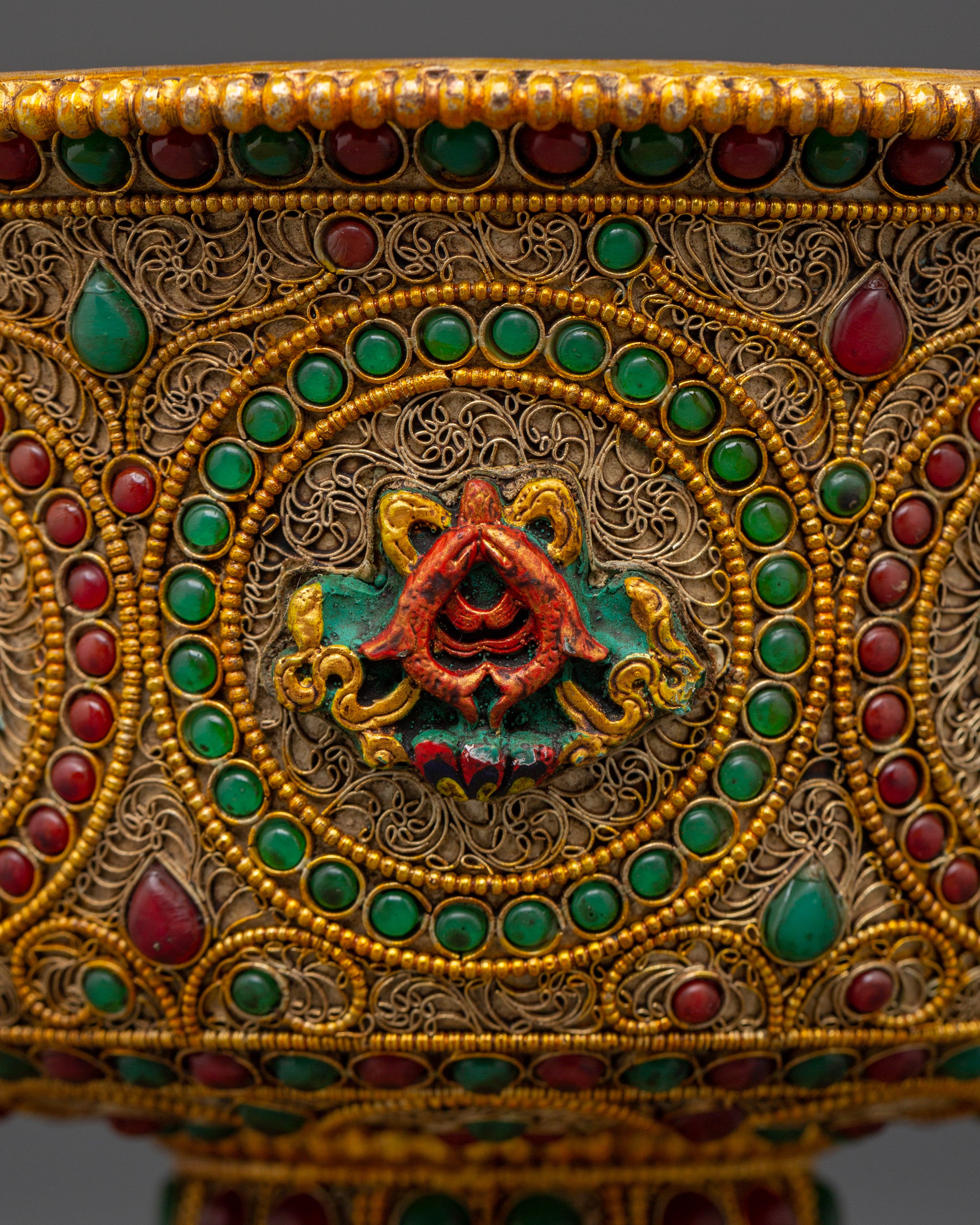 Ceremonial Offering Bowl Set For Spiritual Practices | Traditional Bowl for Water Offering
