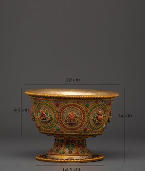 Ceremonial Offering Bowl Set For Spiritual Practices | Traditional Bowl for Water Offering