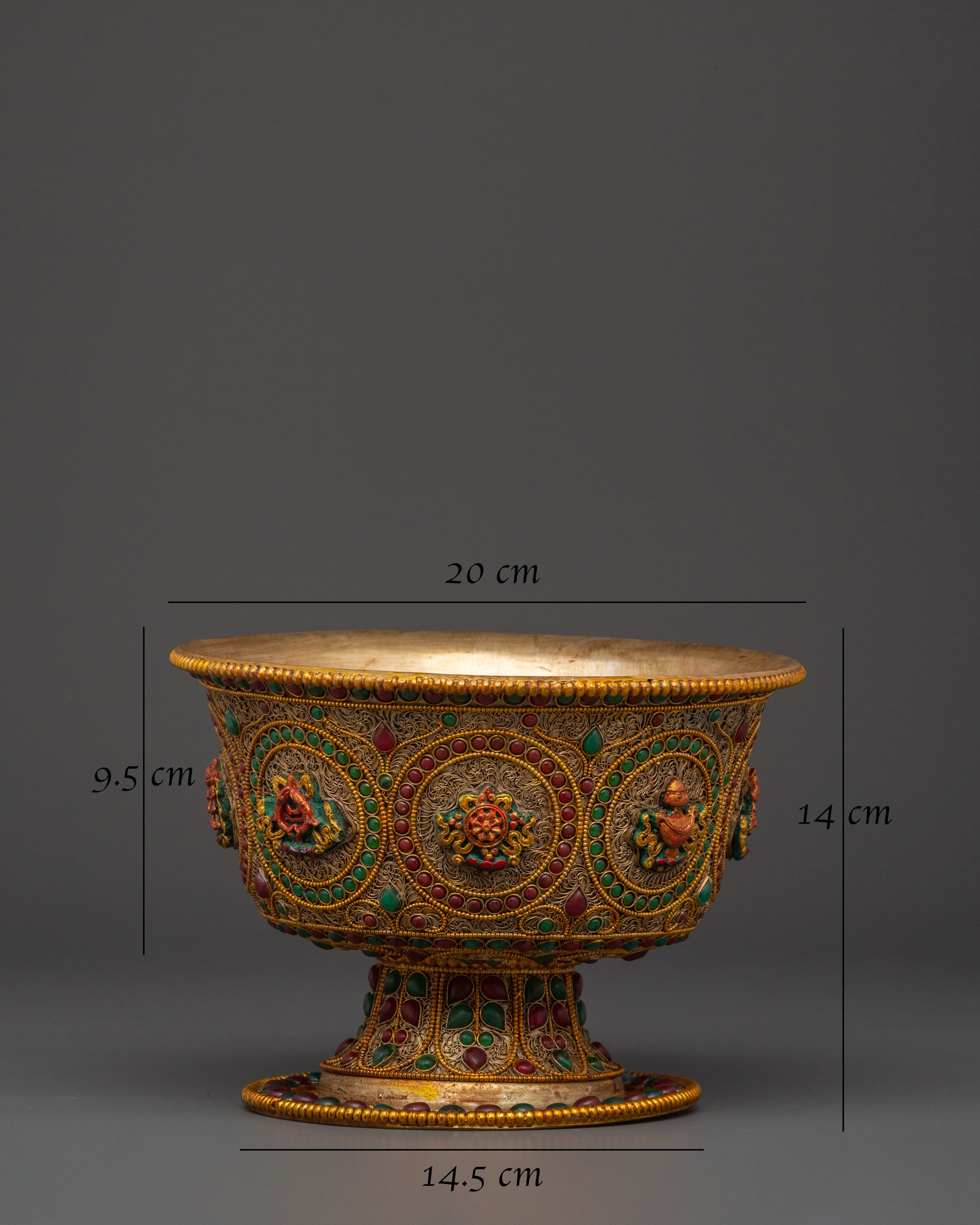 Ceremonial Offering Bowl Set For Spiritual Practices | Traditional Bowl for Water Offering