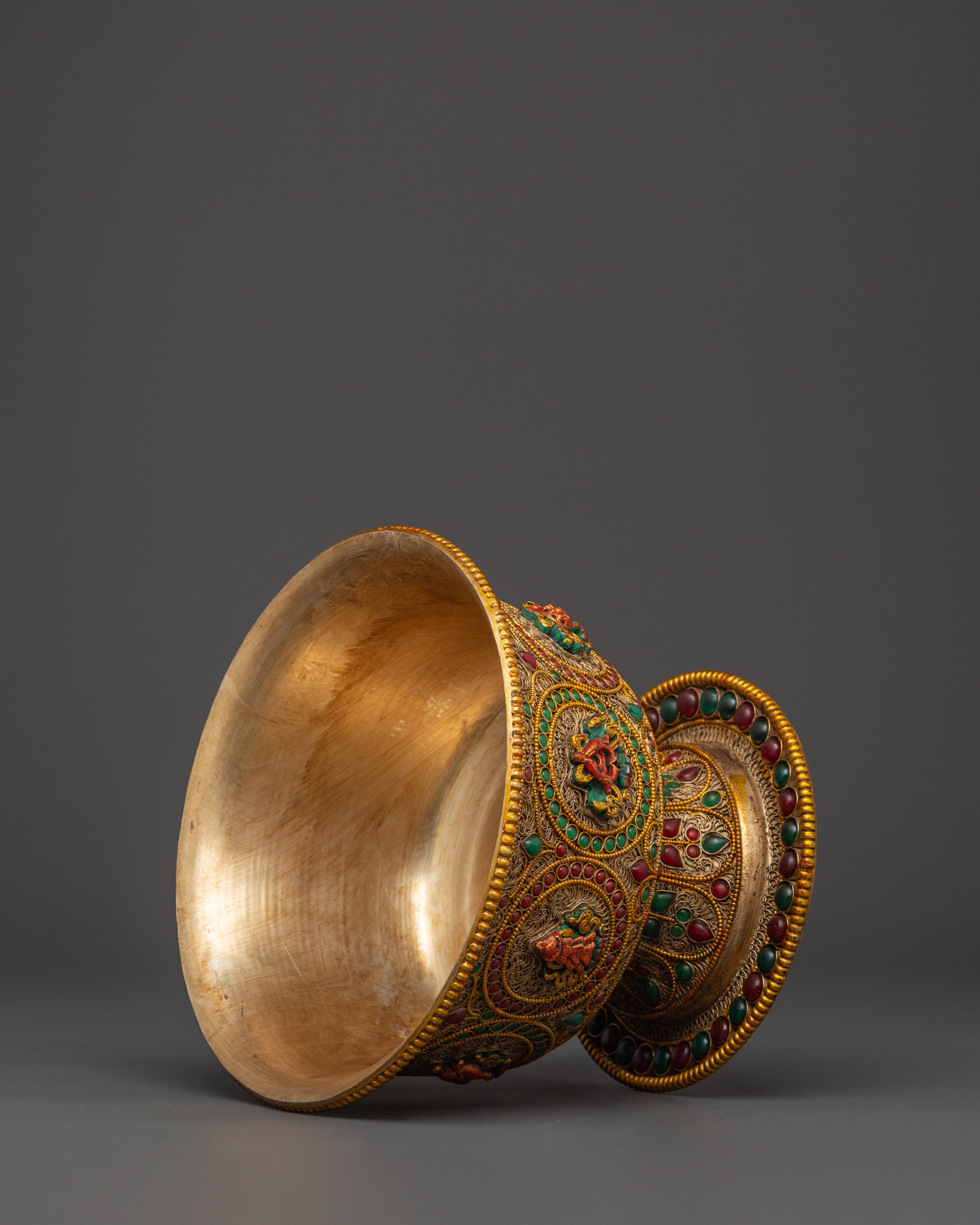 Ceremonial Offering Bowl Set For Spiritual Practices | Traditional Bowl for Water Offering