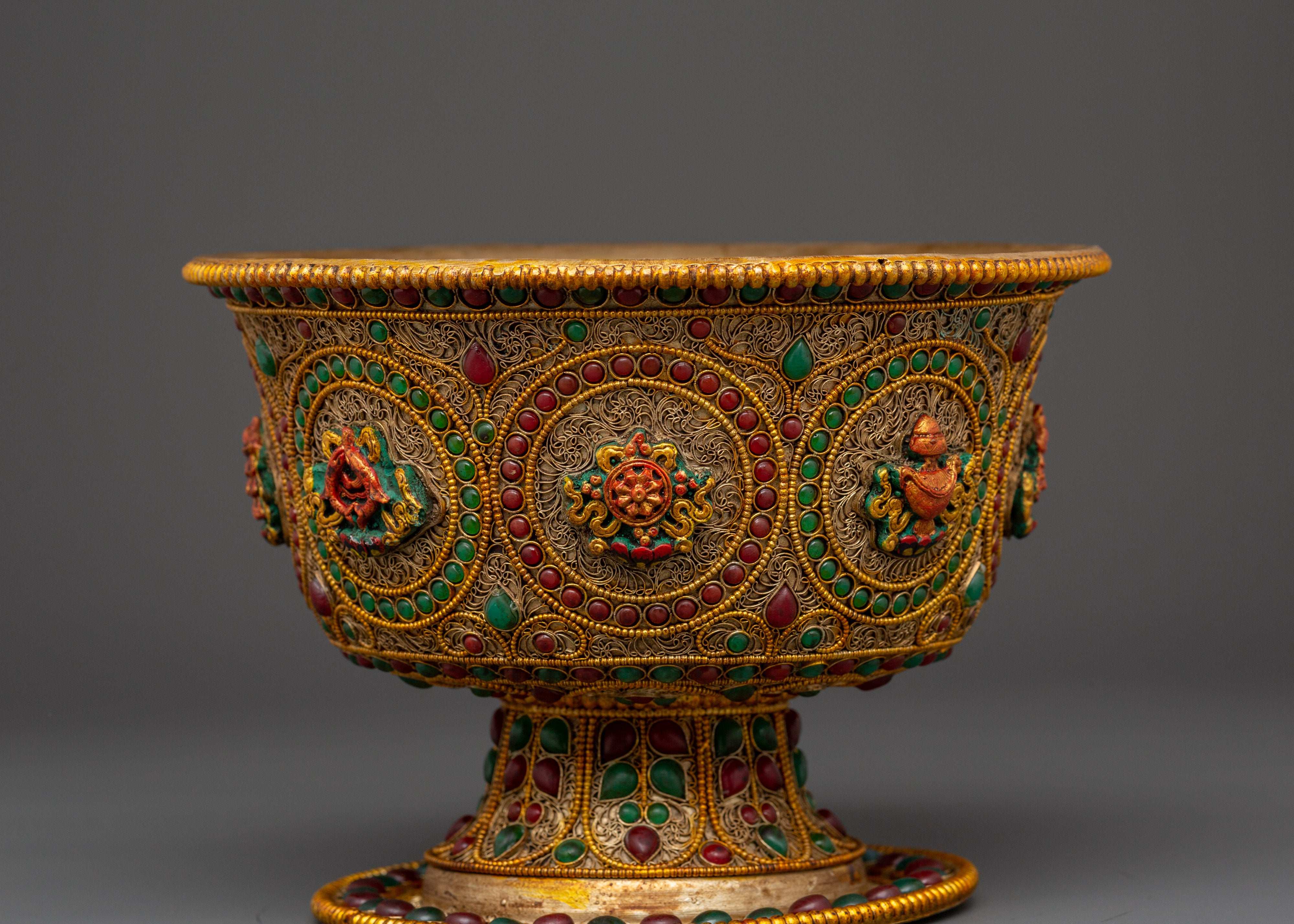 Ceremonial Offering Bowl Set For Spiritual Practices | Traditional Bowl for Water Offering