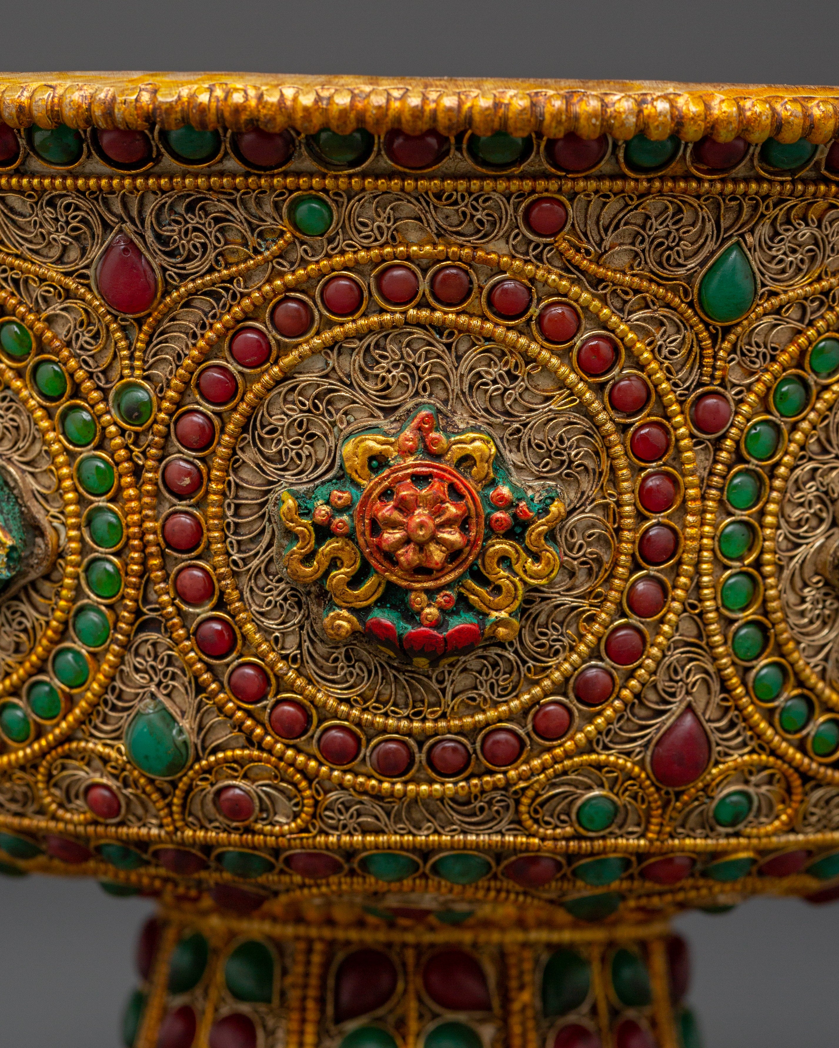Ceremonial Offering Bowl Set For Spiritual Practices | Traditional Bowl for Water Offering