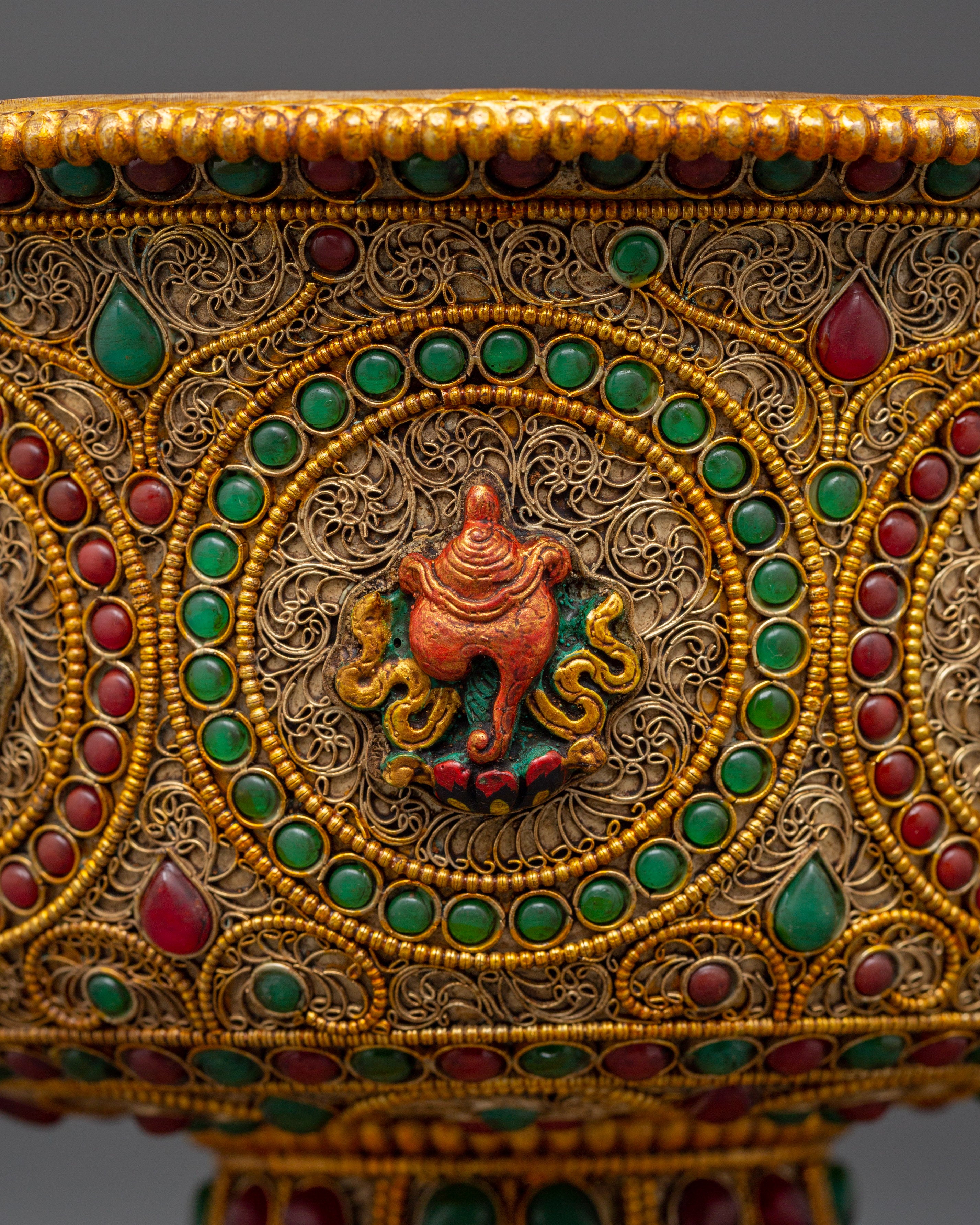 Ceremonial Offering Bowl Set For Spiritual Practices | Traditional Bowl for Water Offering