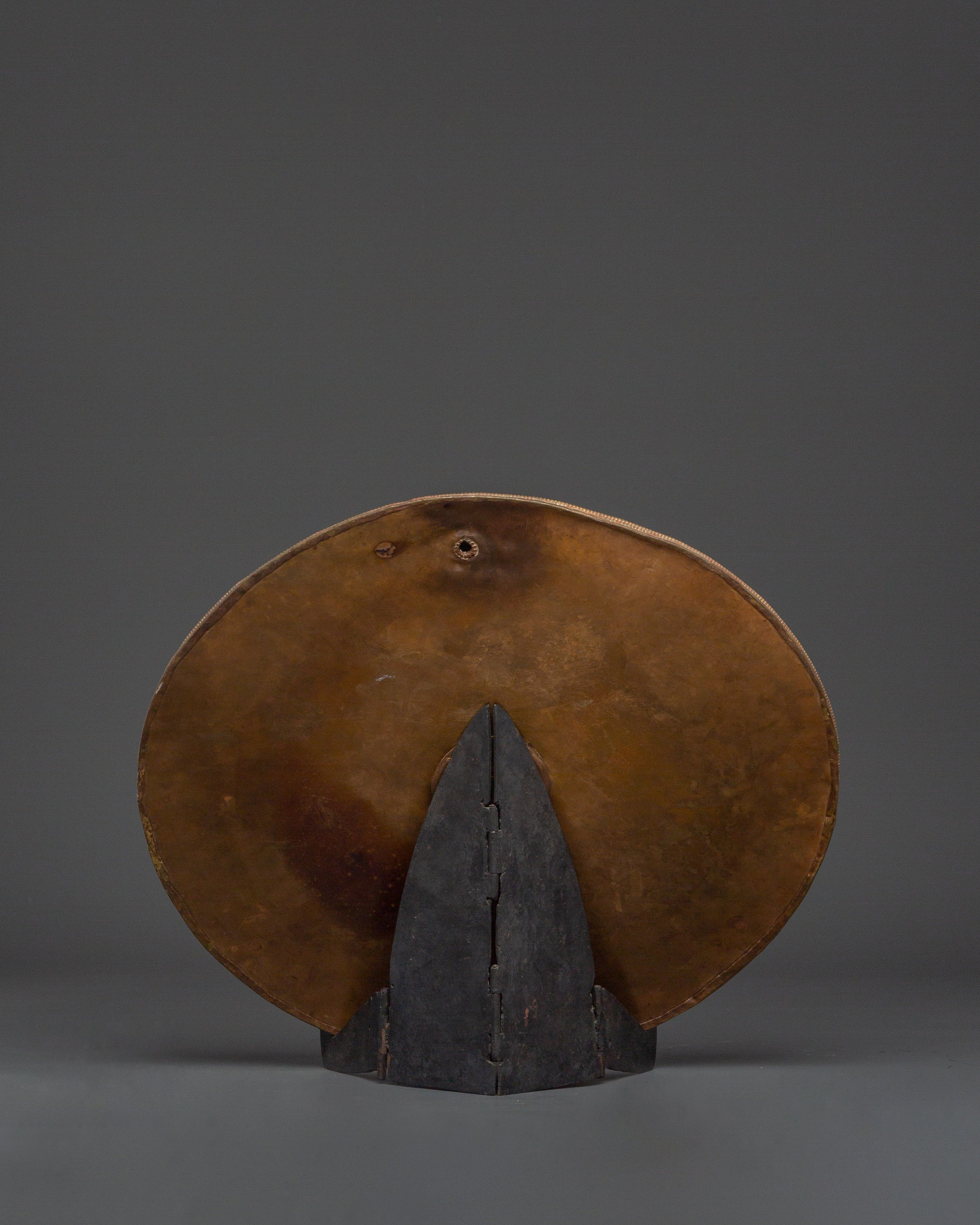 Tsongkhapa Mandala with Stand | Gold Plated Copper Ritual Plate