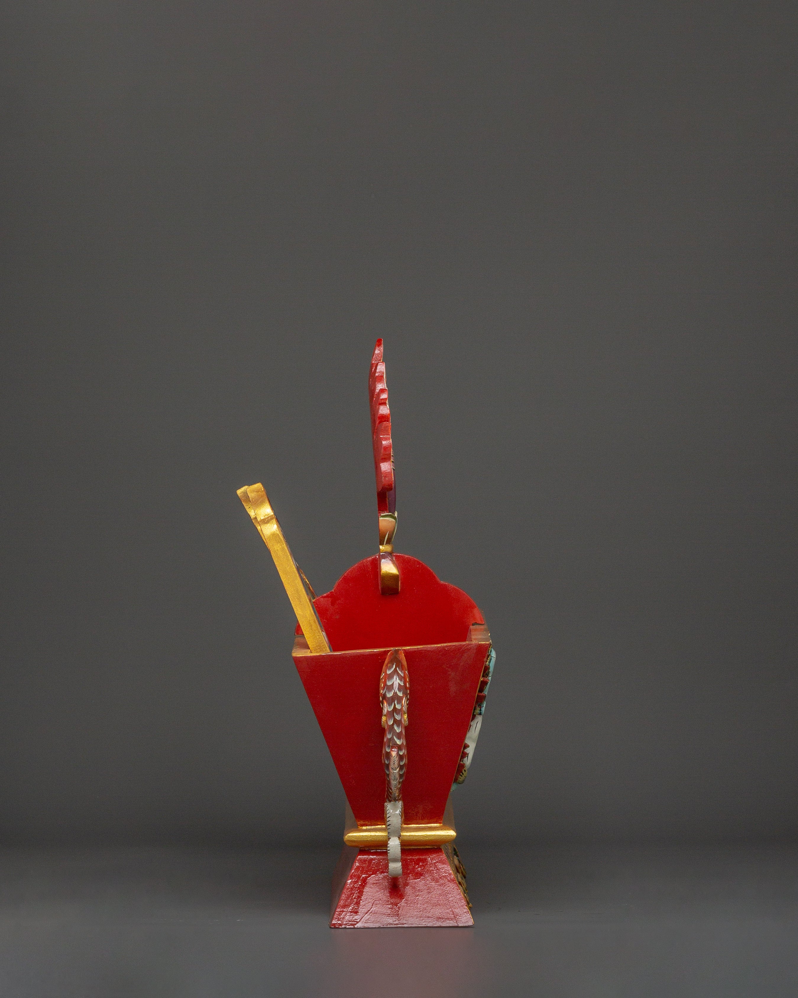 Hand-painted Buddhist Chemar Box | For Tibetan Spiritual Practices and Home Altars