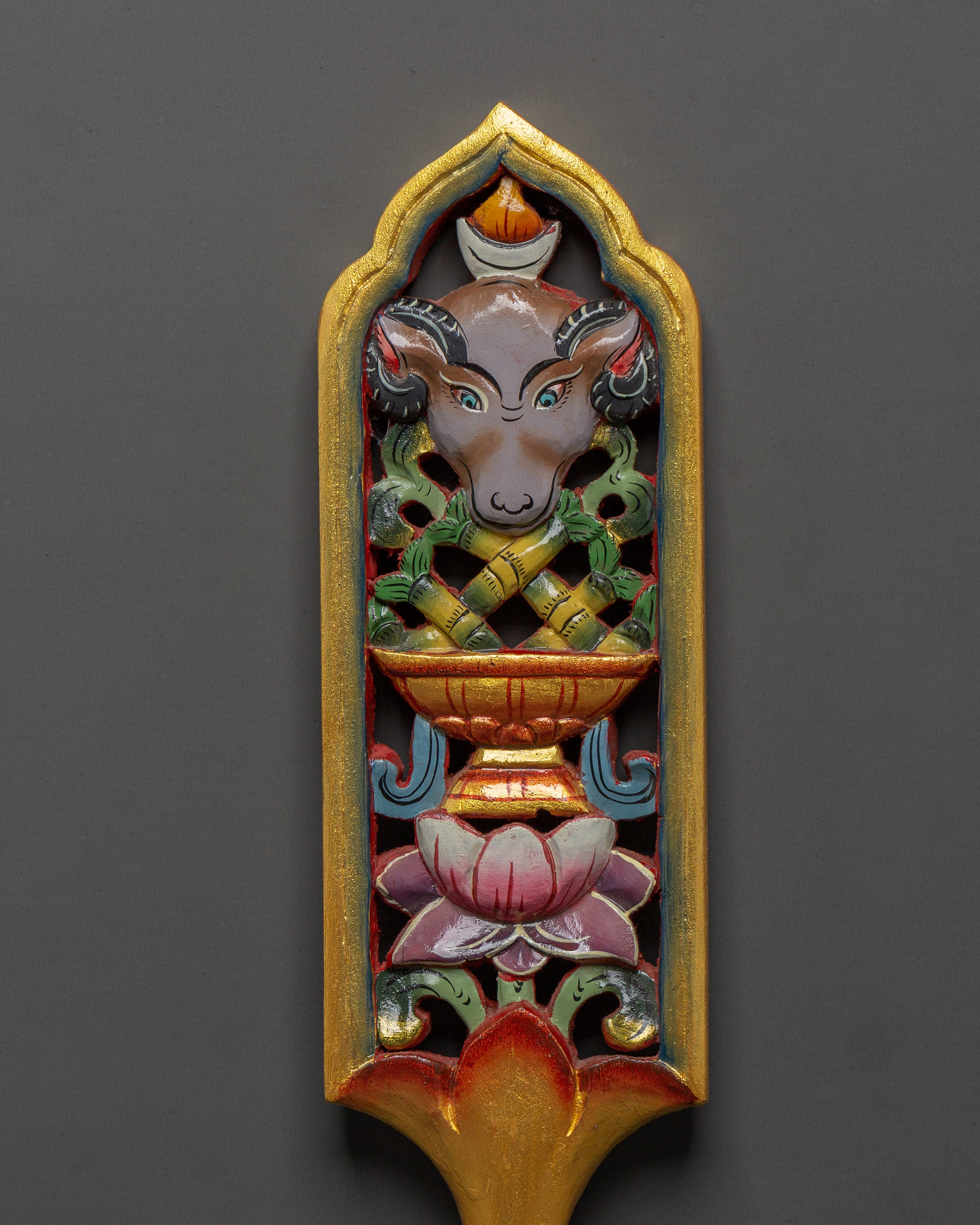 Hand-painted Buddhist Chemar Box | For Tibetan Spiritual Practices and Home Altars