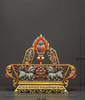 Hand-painted Buddhist Chemar Box | For Tibetan Spiritual Practices and Home Altars
