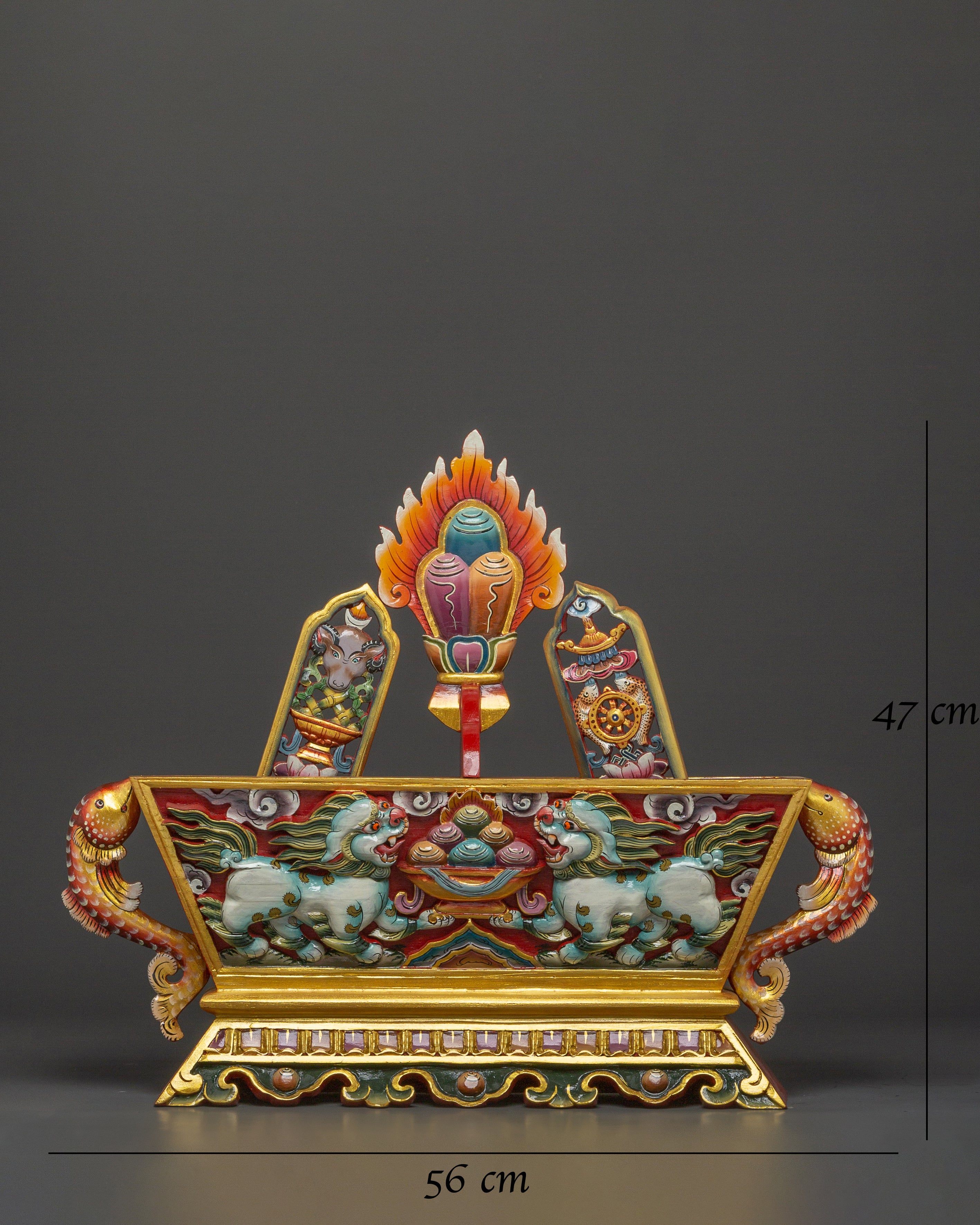 Hand-painted Buddhist Chemar Box | For Tibetan Spiritual Practices and Home Altars