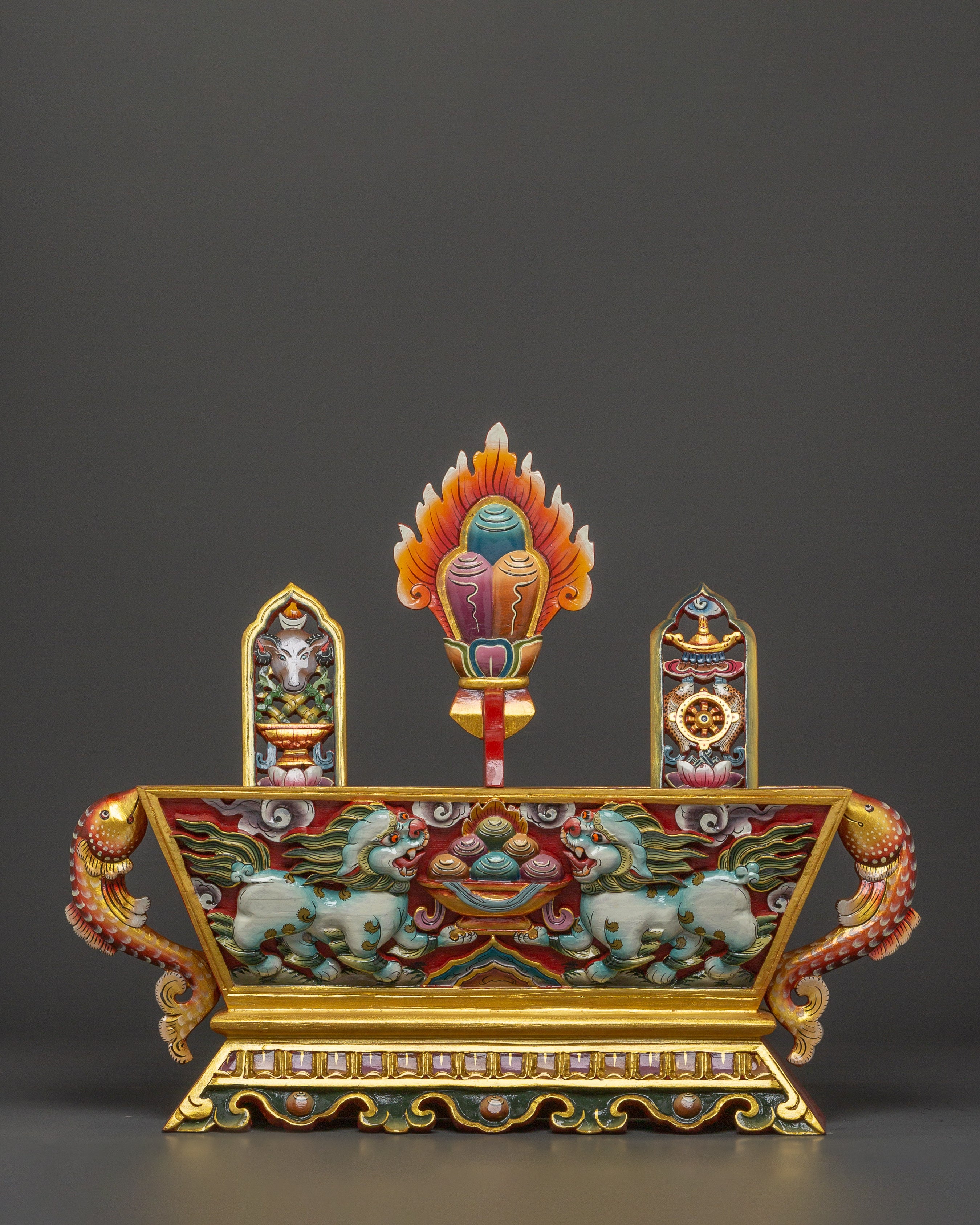 Hand-painted Buddhist Chemar Box | For Tibetan Spiritual Practices and Home Altars