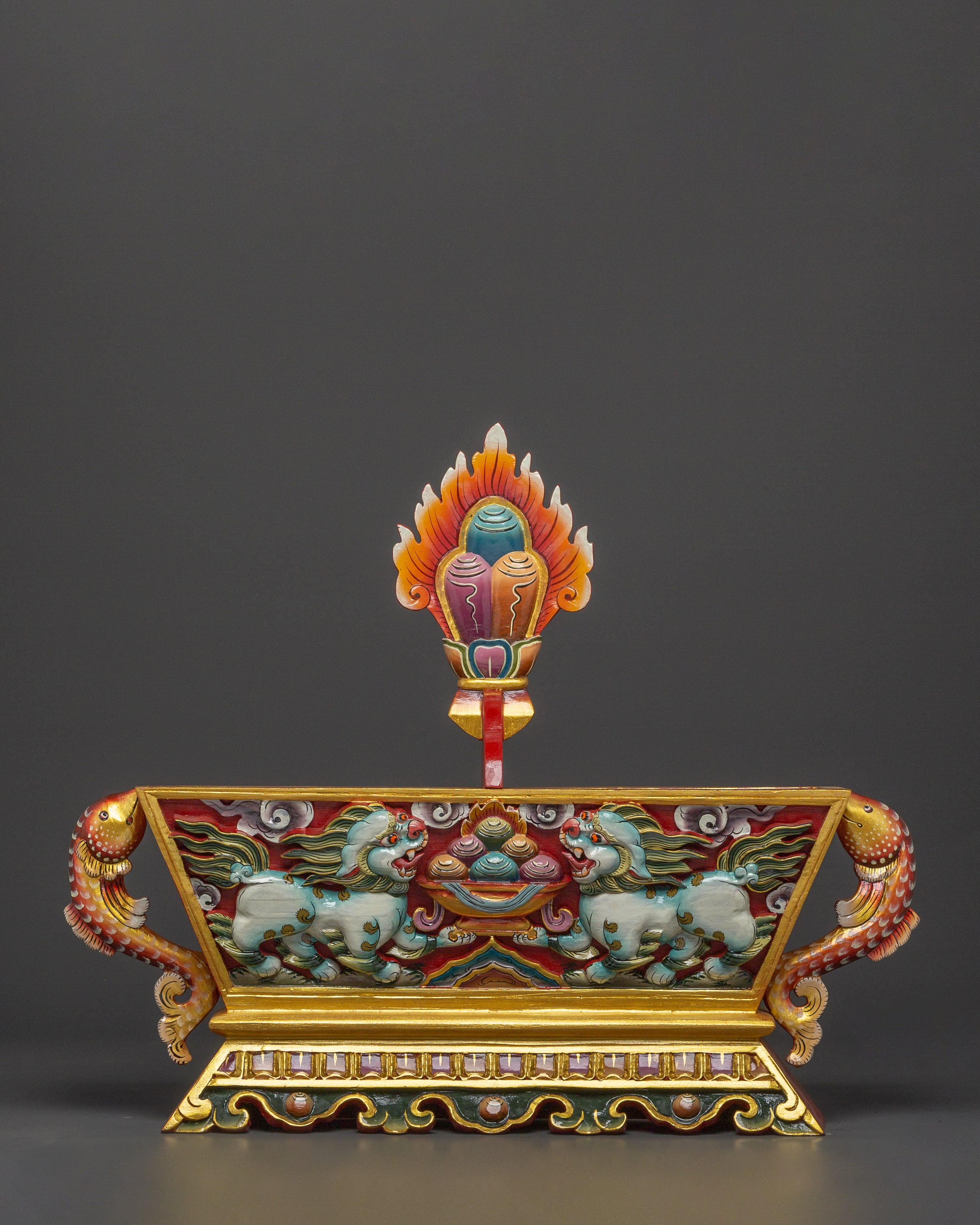 Hand-painted Buddhist Chemar Box | For Tibetan Spiritual Practices and Home Altars
