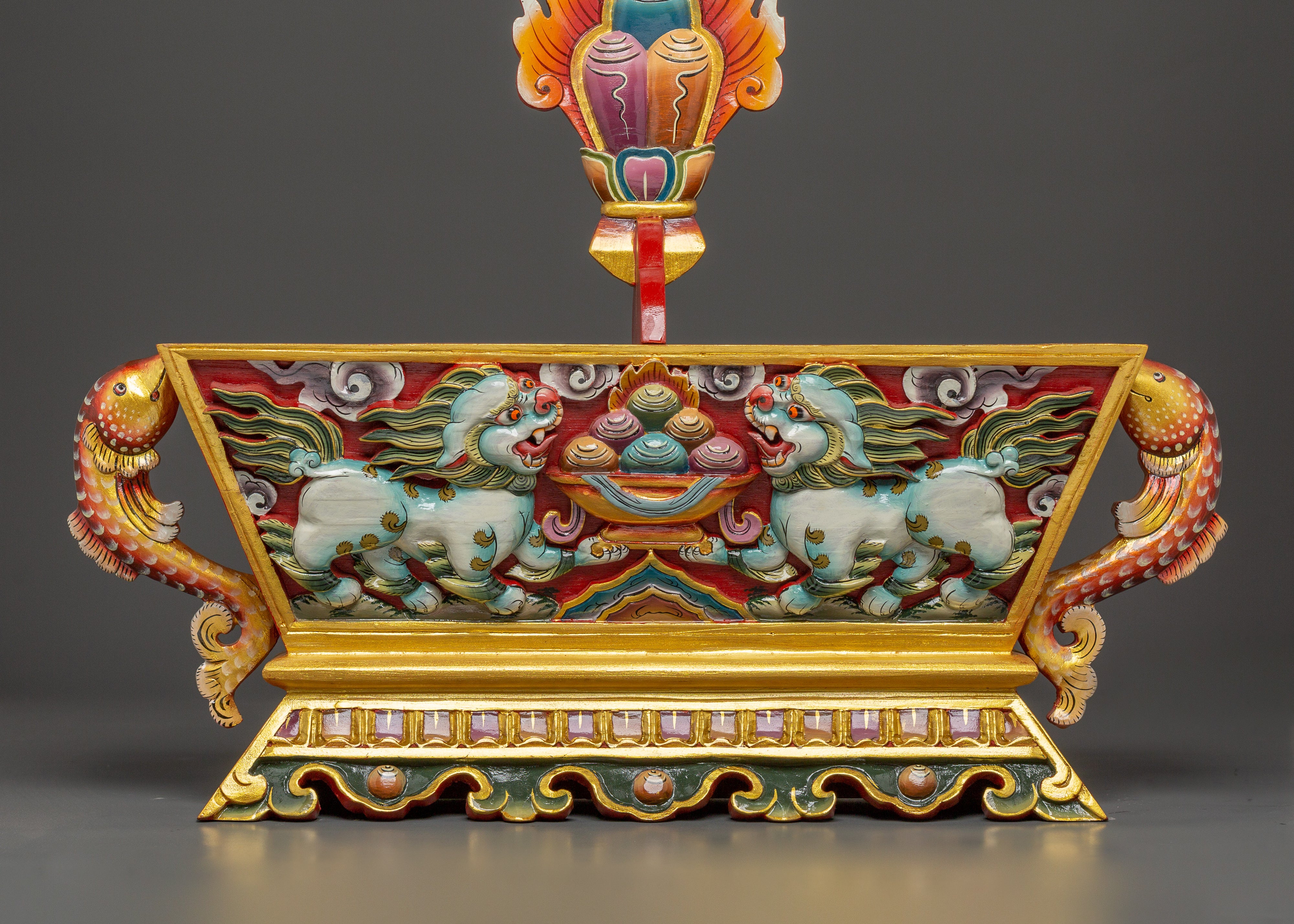 Hand-painted Buddhist Chemar Box | For Tibetan Spiritual Practices and Home Altars
