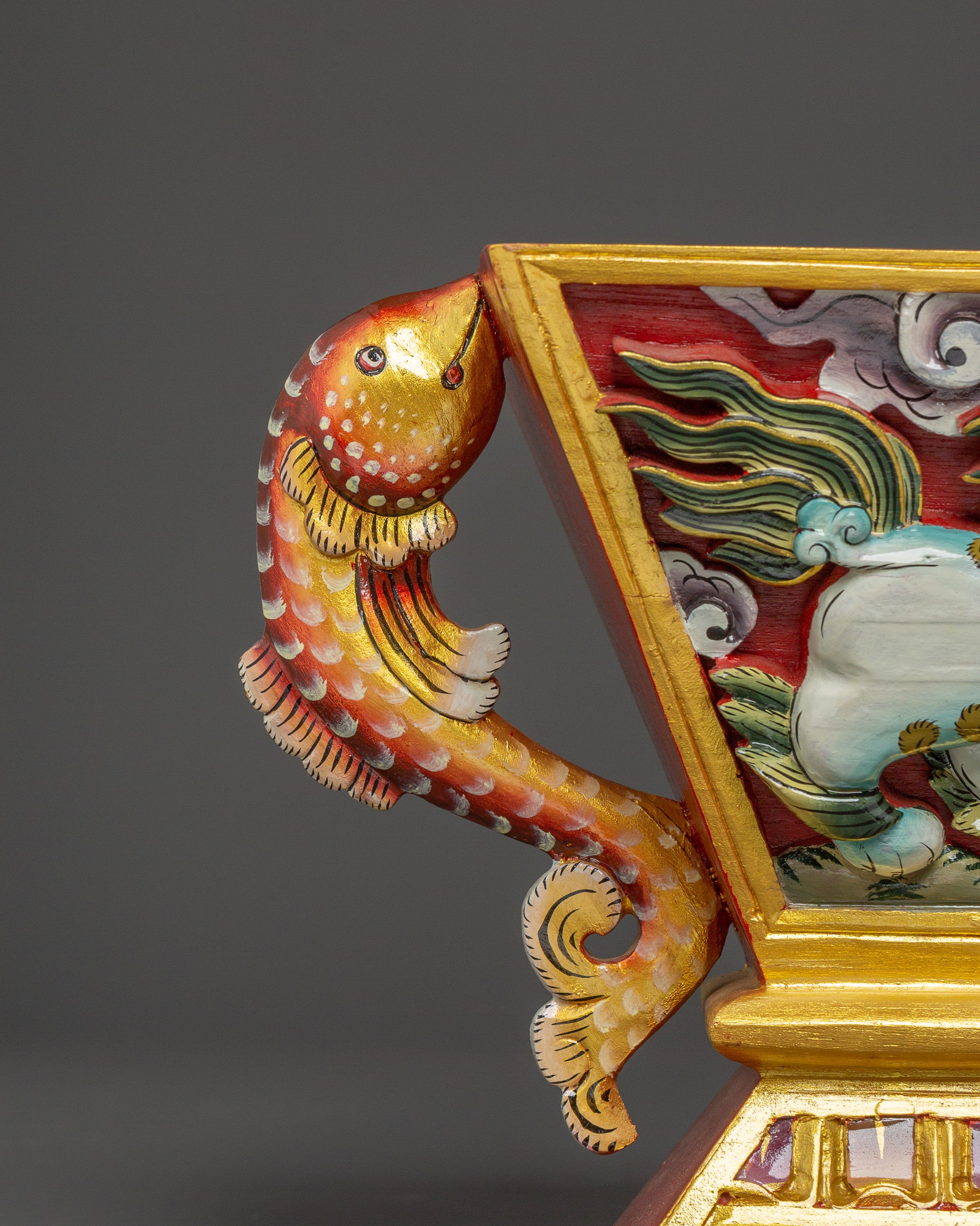 Hand-painted Buddhist Chemar Box | For Tibetan Spiritual Practices and Home Altars