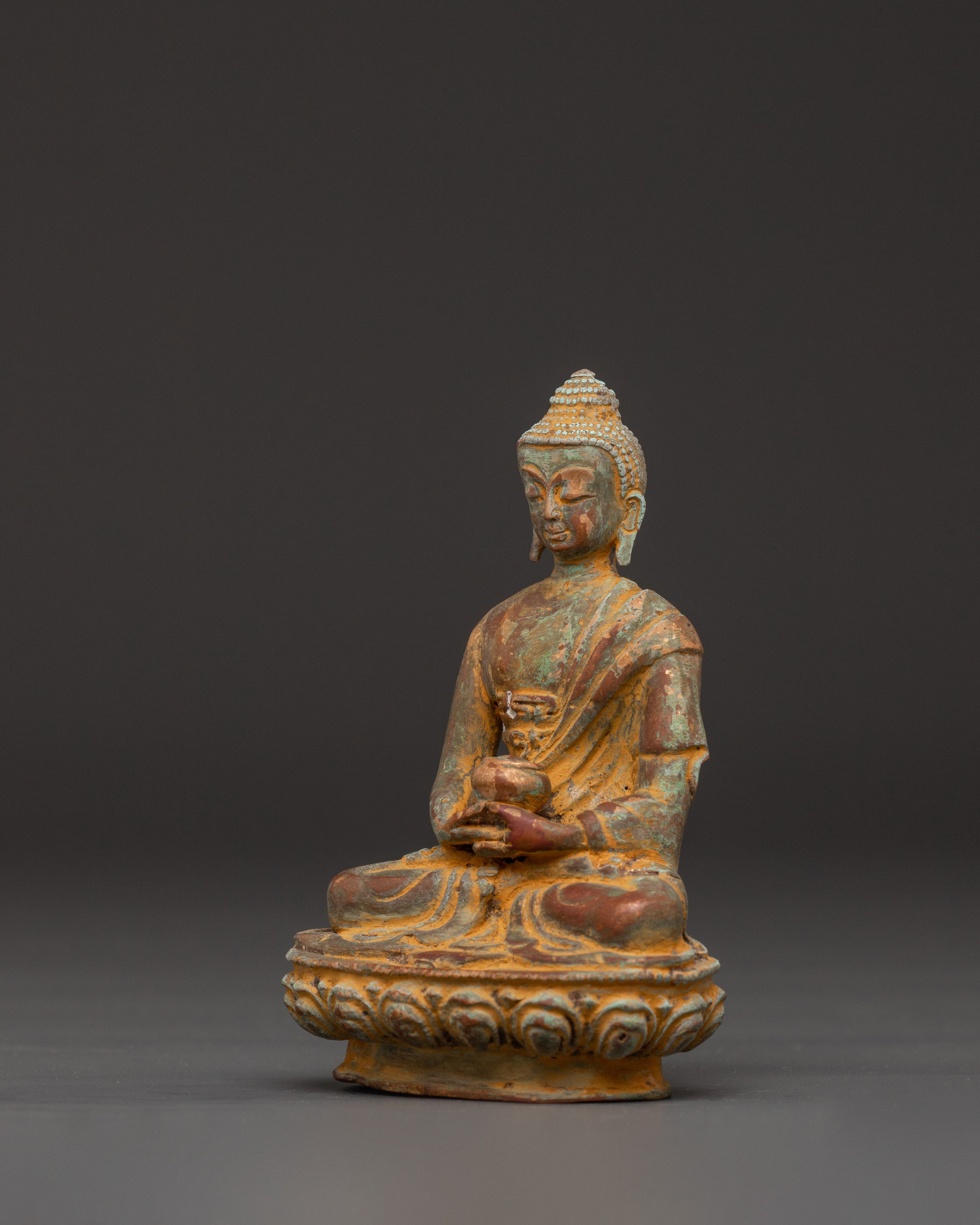 Amitabha Buddha Buddhist Statue | Copper Sculpture Symbolizing Compassion & Peace