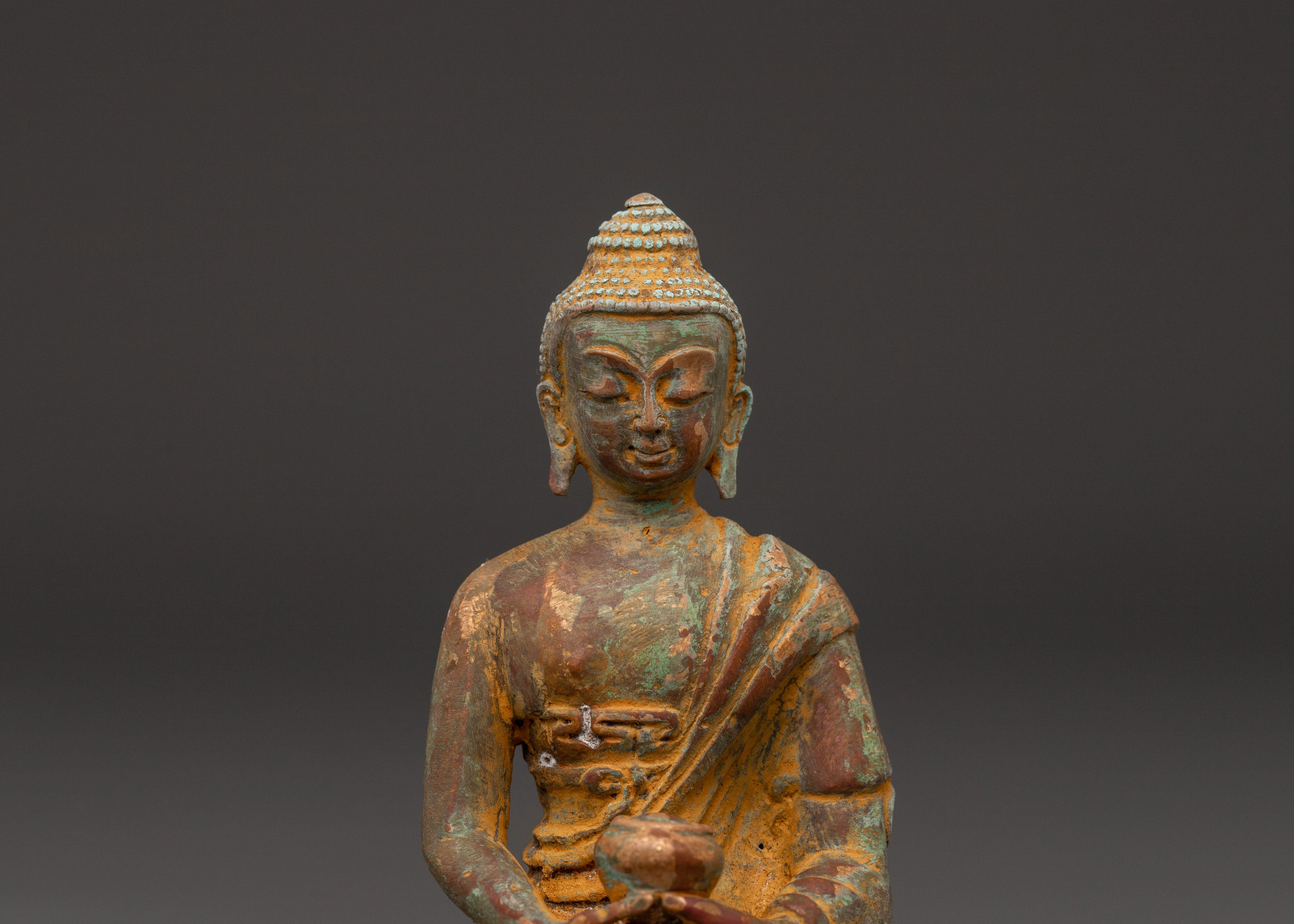 Amitabha Buddha Buddhist Statue | Copper Sculpture Symbolizing Compassion & Peace