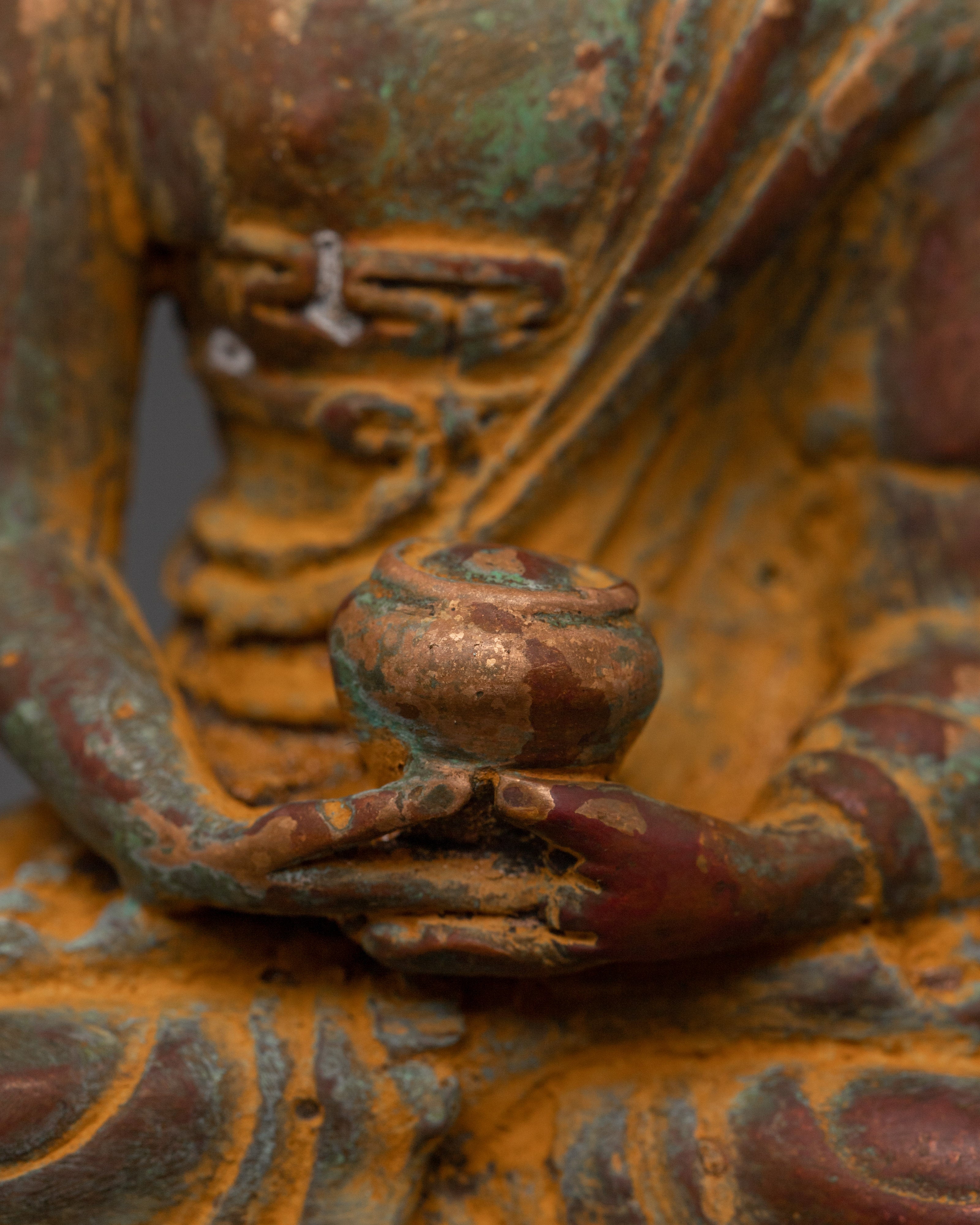 Amitabha Buddha Buddhist Statue | Copper Sculpture Symbolizing Compassion & Peace
