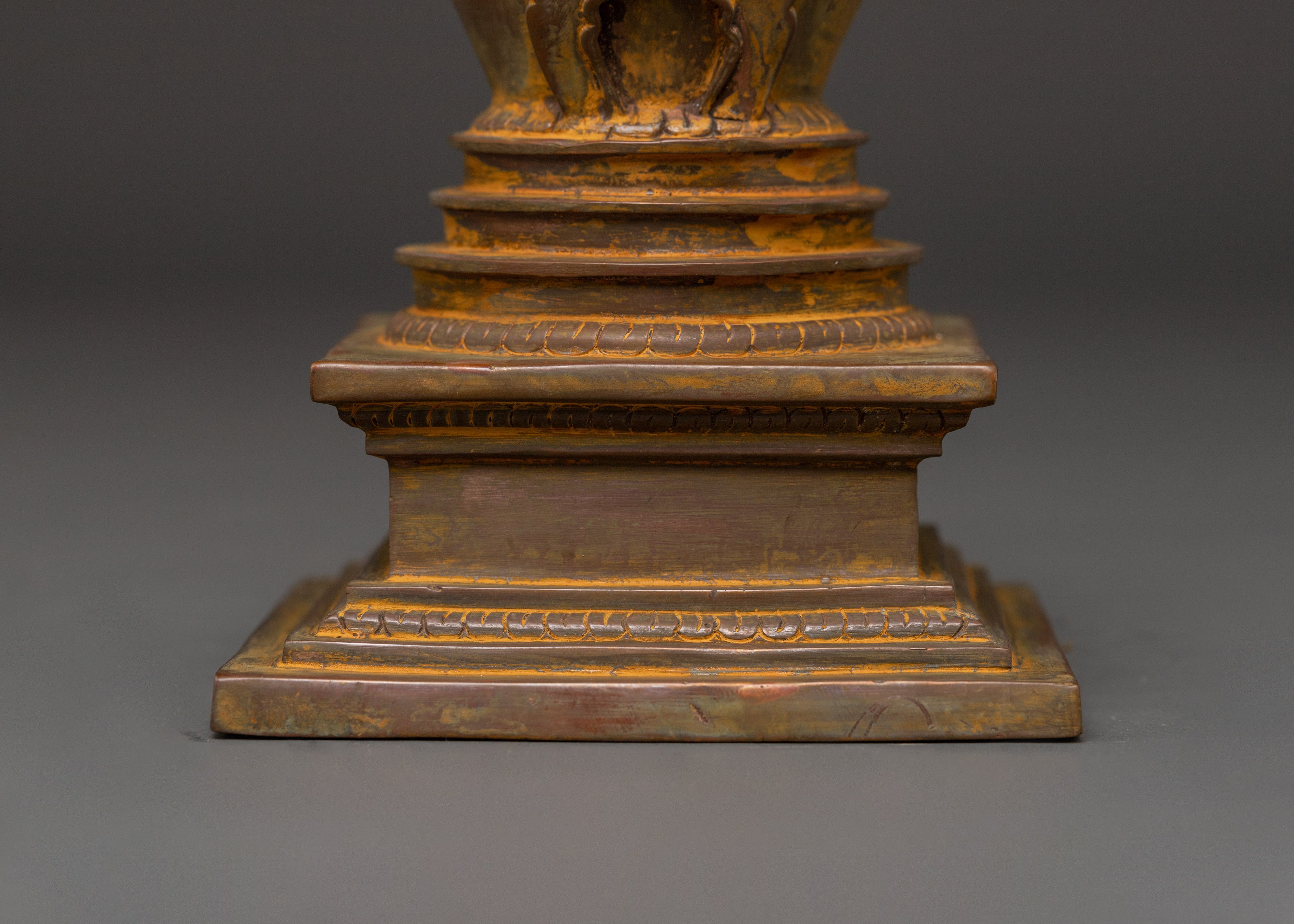 Buddha Relic Monument | Handcrafted Copper Buddhist Stupa