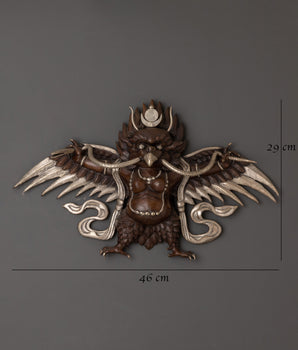 Garuda Bird Wall Hanging | Handcrafted Oxidized Copper Tibetan Decor