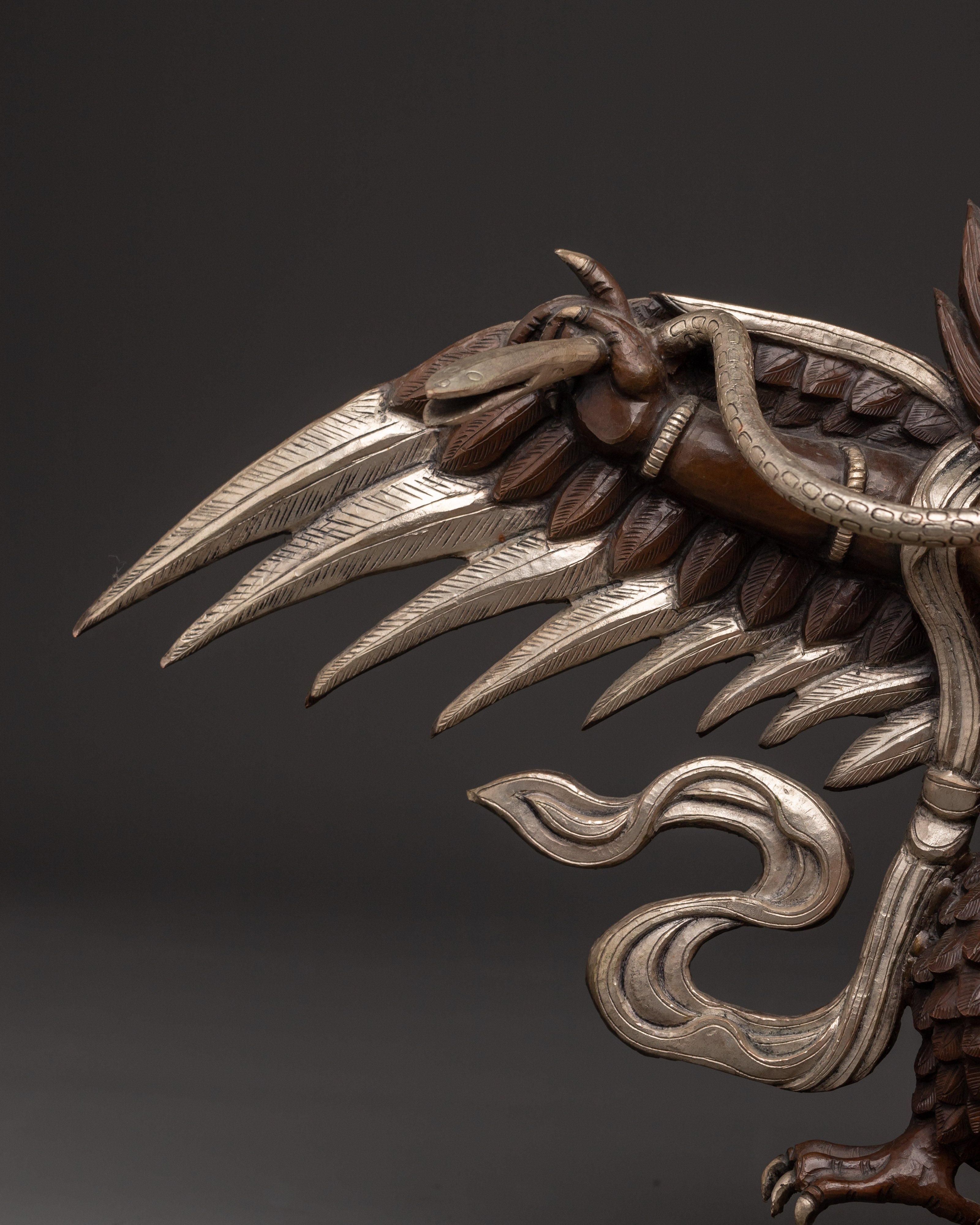 Garuda Bird Wall Hanging | Handcrafted Oxidized Copper Tibetan Decor
