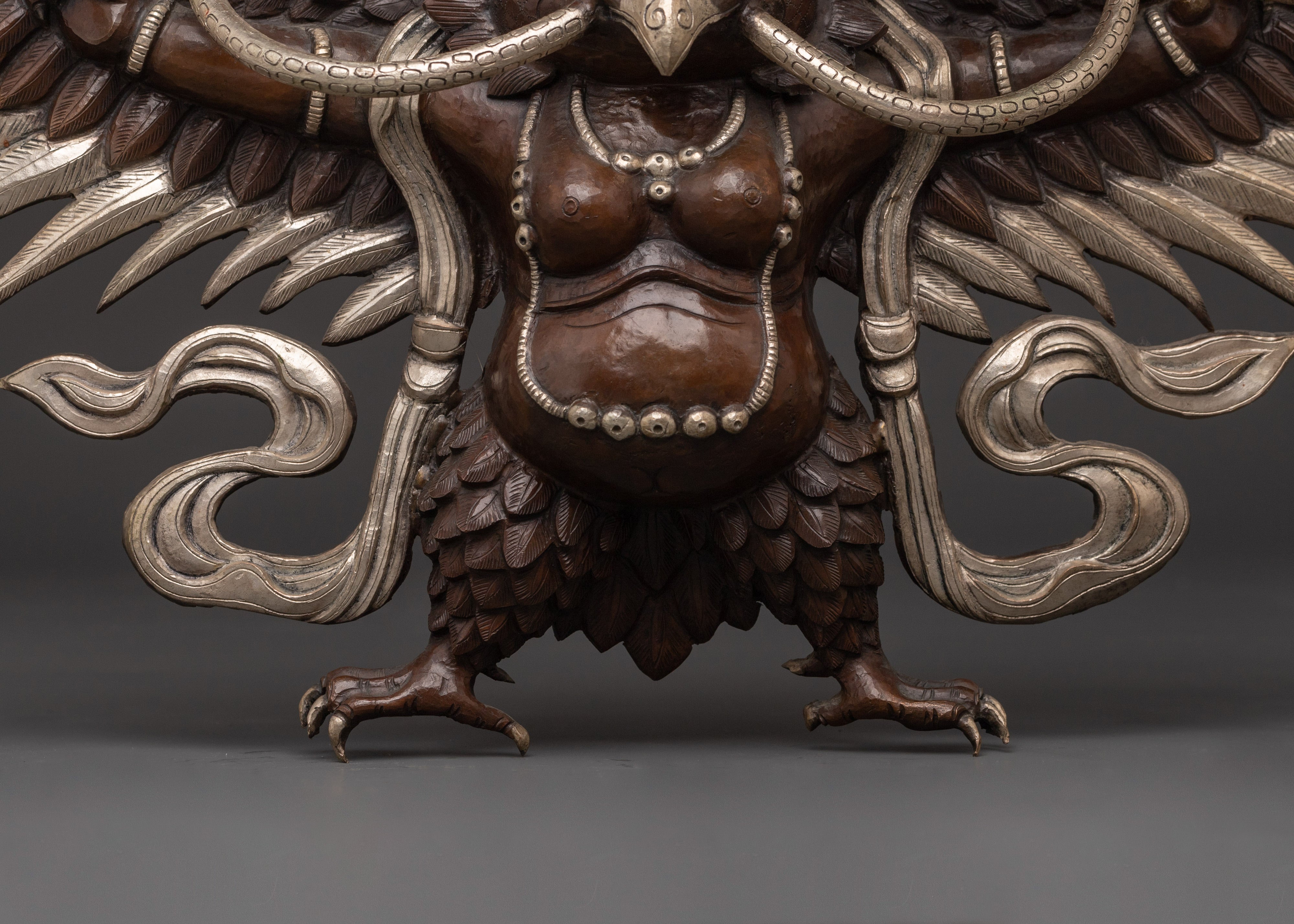 Garuda Bird Wall Hanging | Handcrafted Oxidized Copper Tibetan Decor