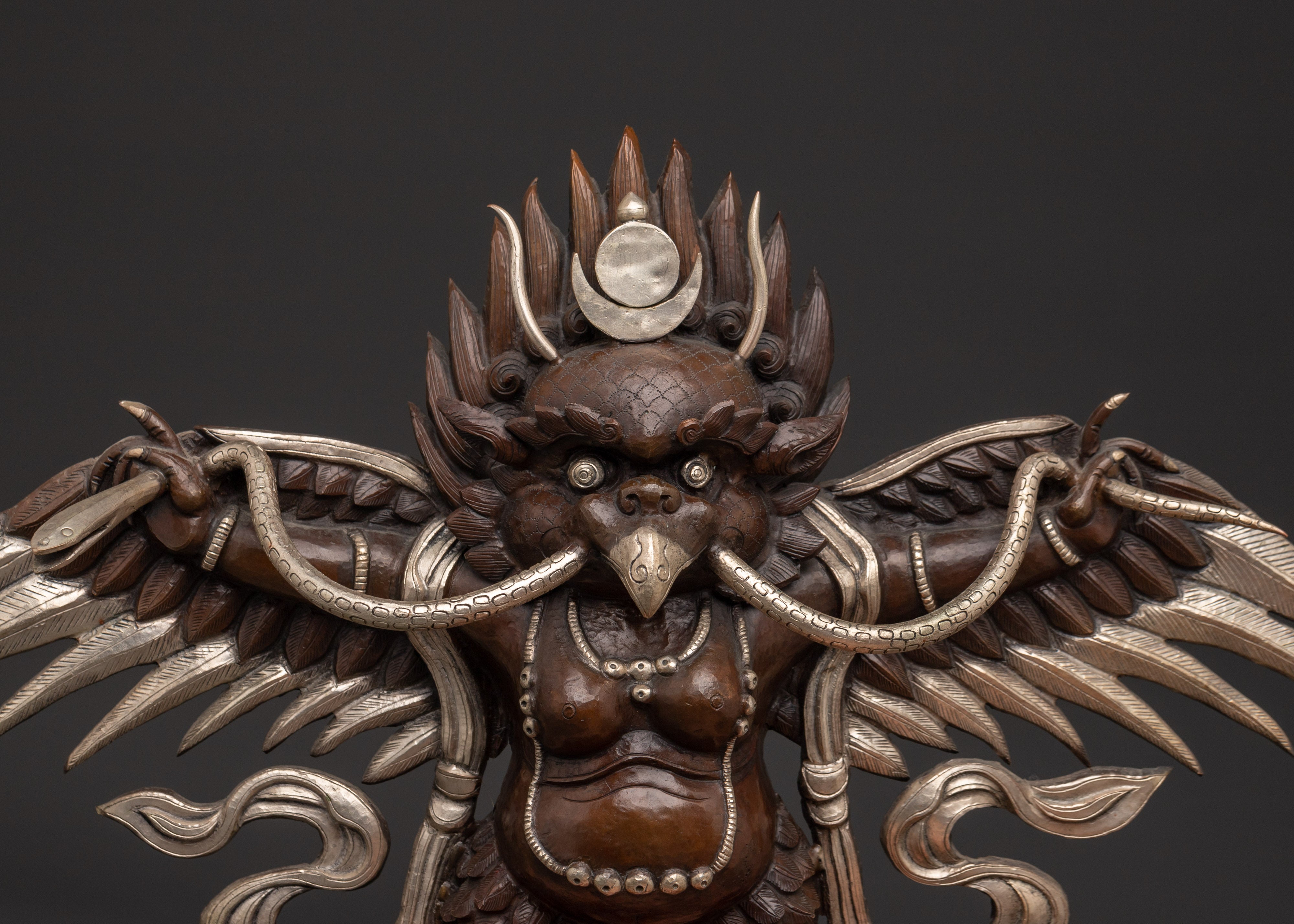 Garuda Bird Wall Hanging | Handcrafted Oxidized Copper Tibetan Decor