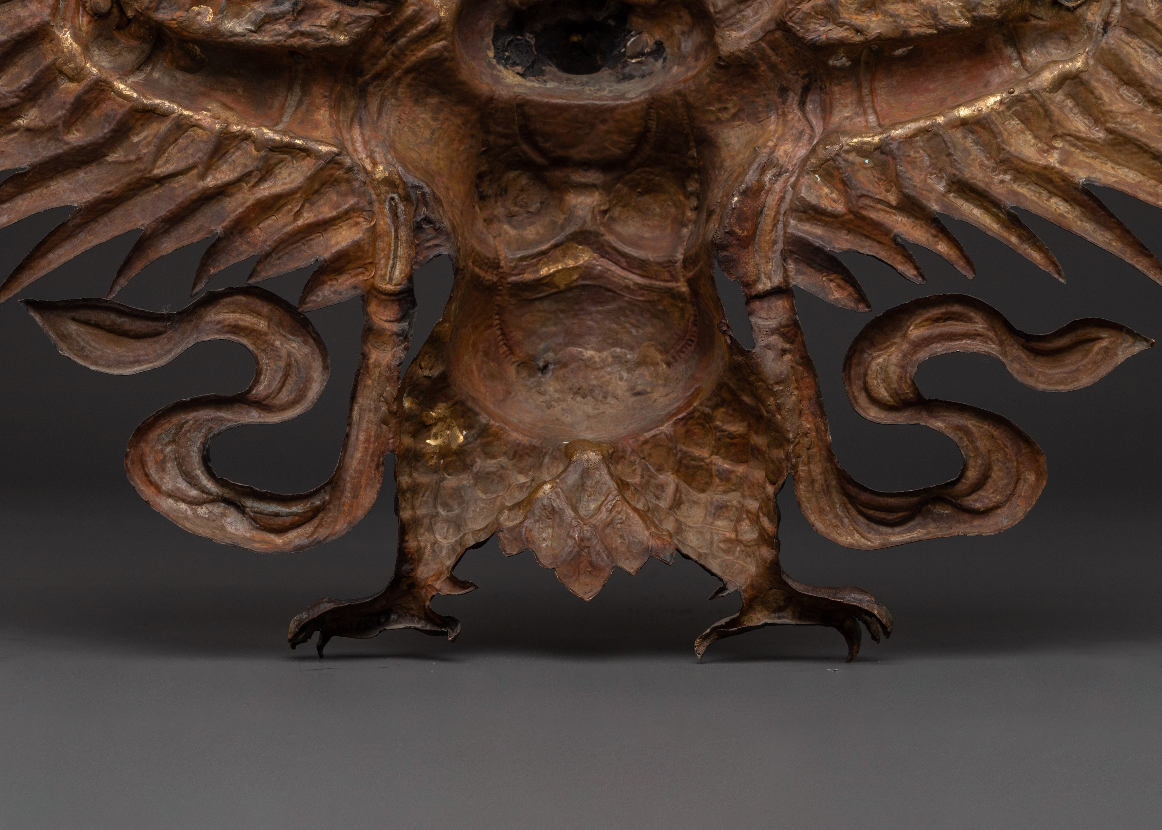 Garuda Bird Wall Hanging | Handcrafted Oxidized Copper Tibetan Decor